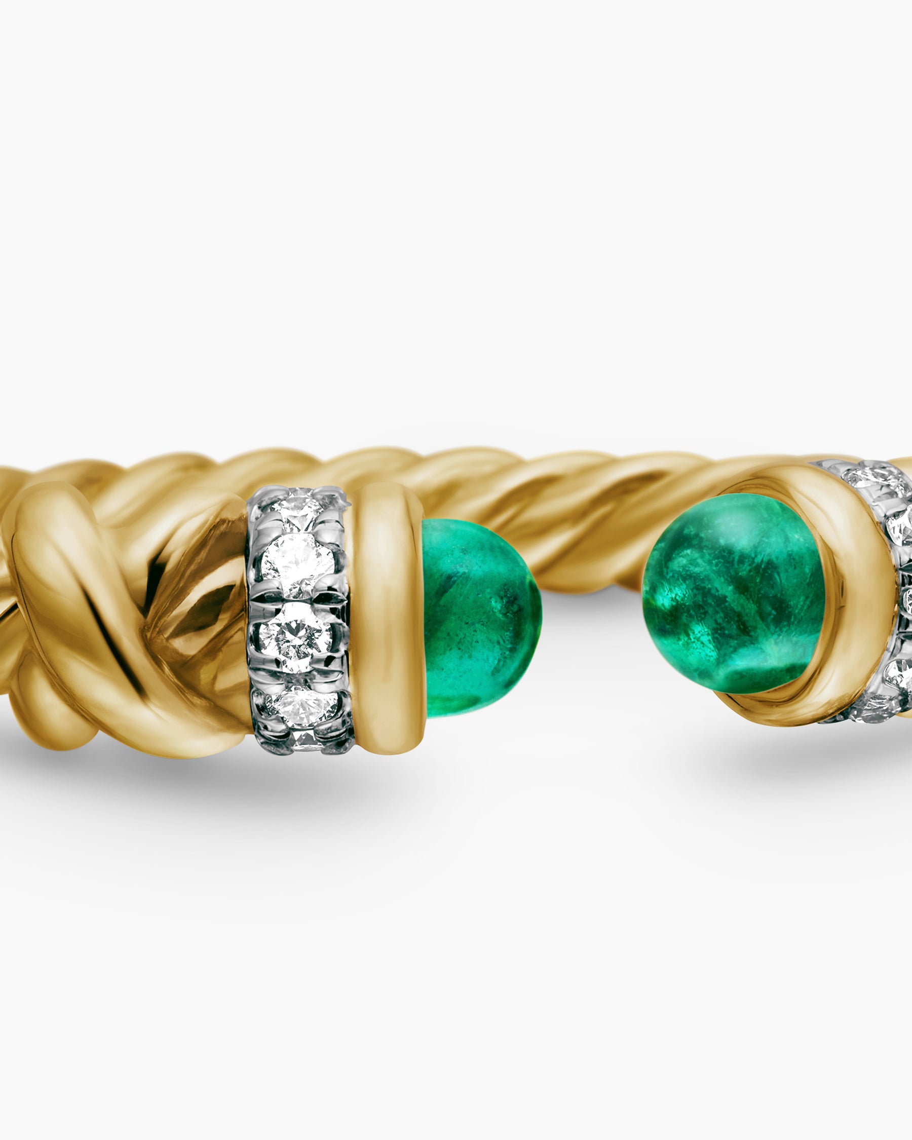 Petite Helena Ring in 18K Yellow Gold with Emeralds and Diamonds, 2.5mm - Image 7