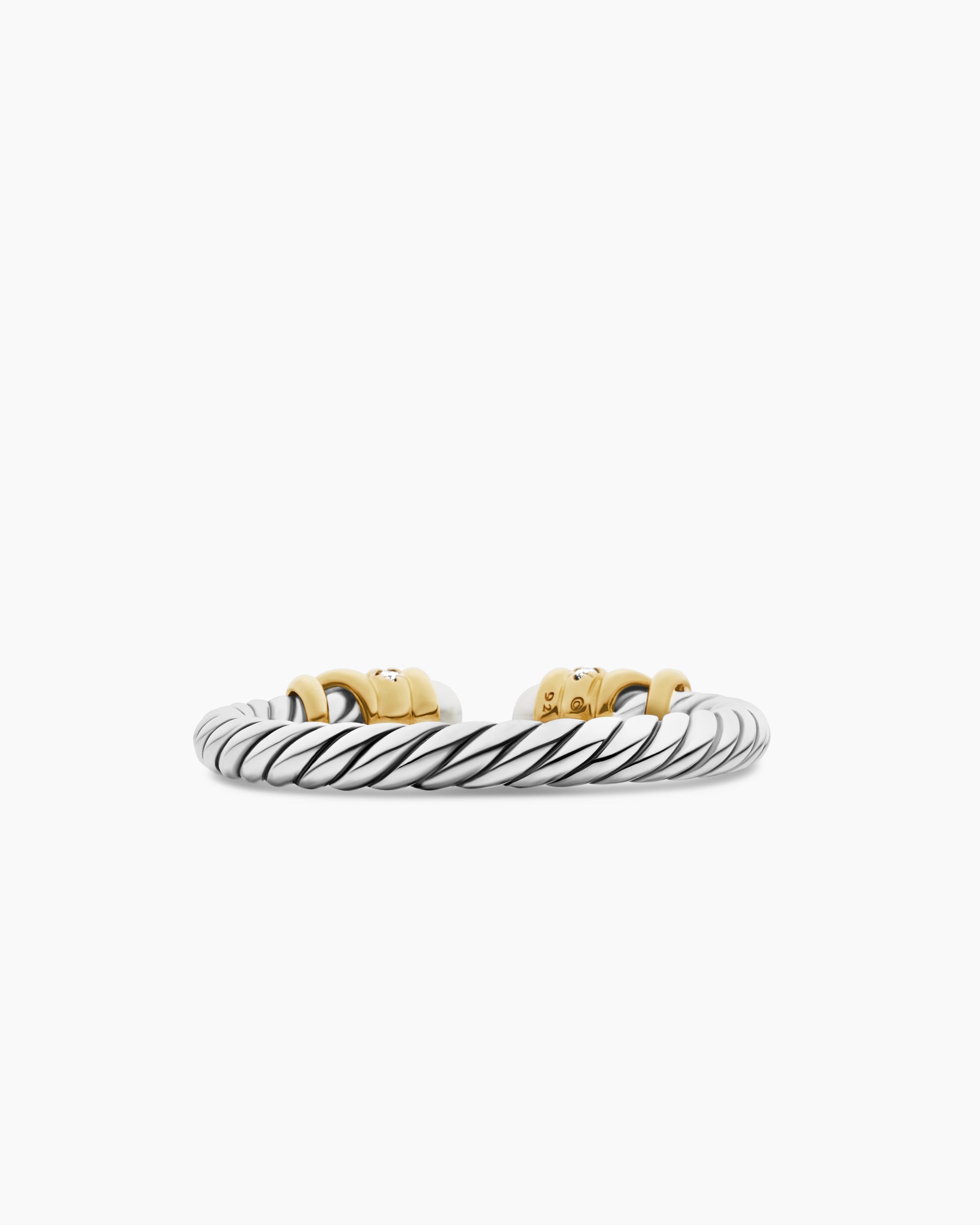 Petite Helena Ring in Sterling Silver with 18K Yellow Gold, Pearls and Diamonds, 2.5mm - Image 6