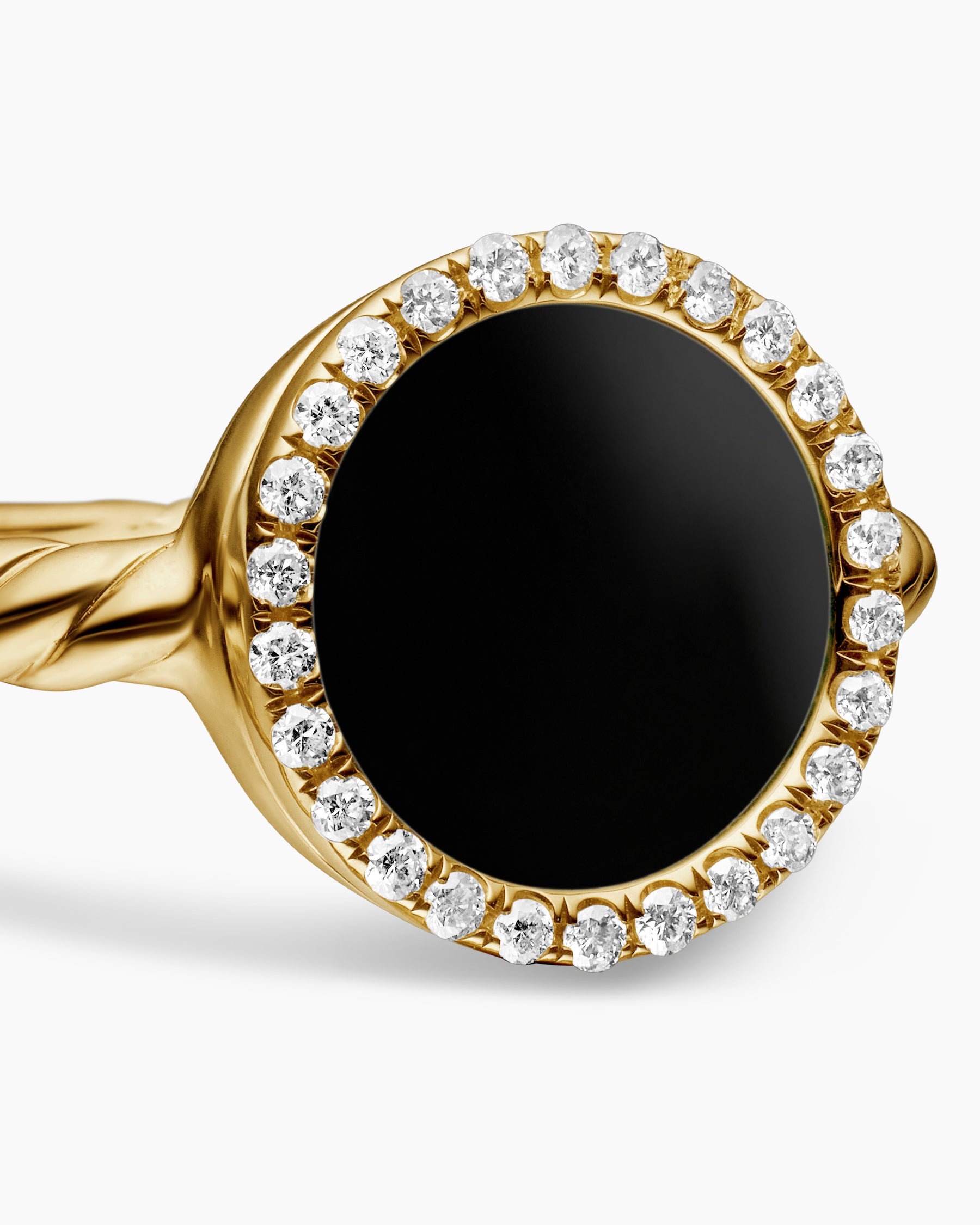 Petite DY Elements Ring in 18K Yellow Gold with Black Onyx and Diamonds, 11.3mm - Image 5