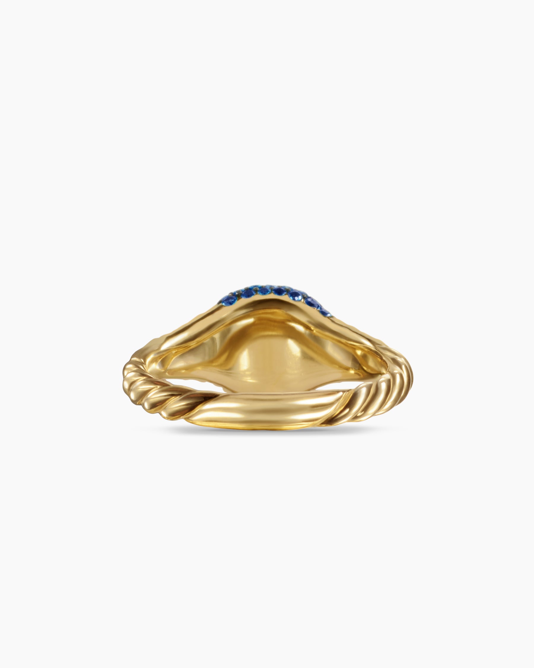 Petite Pavé Pinky Ring in 18K Yellow Gold with Sapphires, 7mm - Image 6