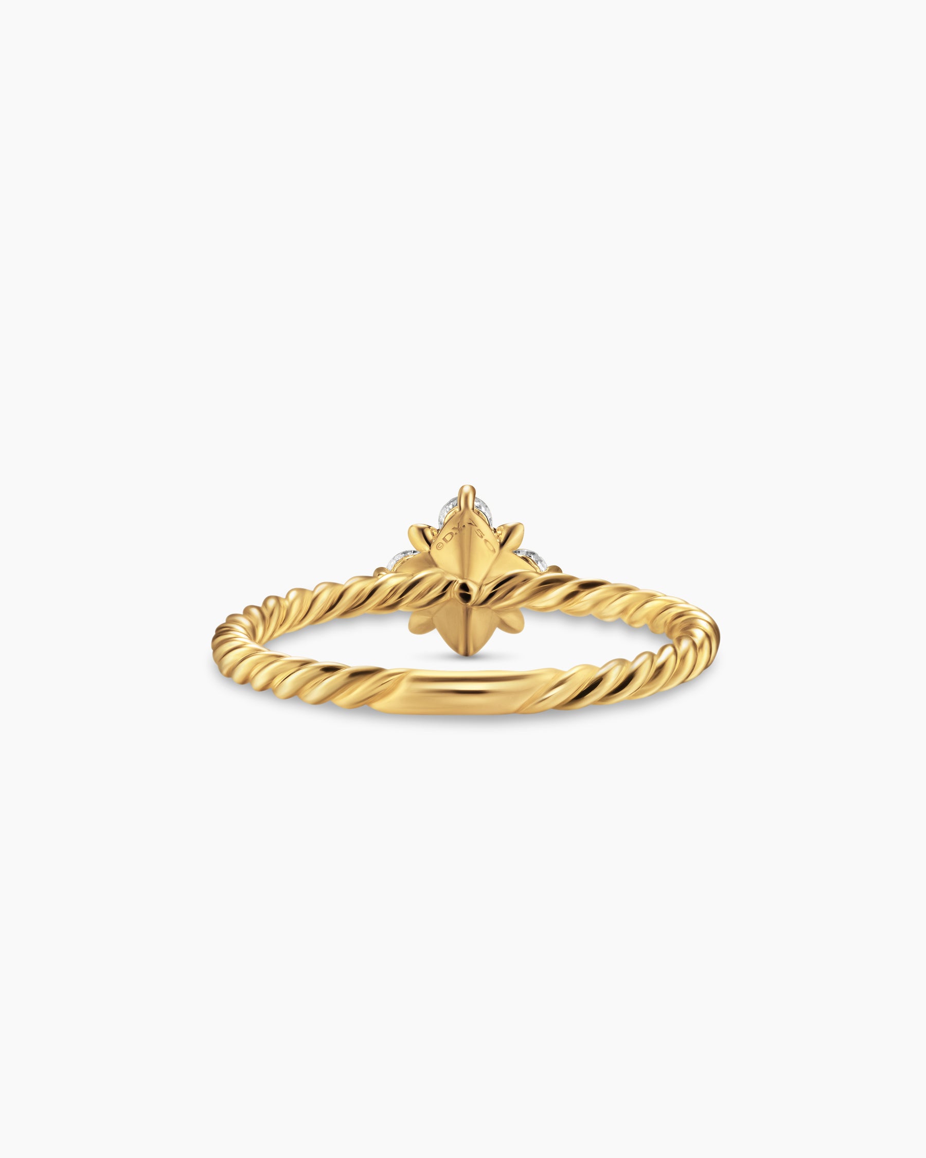 Petite Modern Renaissance Pyramid Ring in 18K Yellow Gold with Diamonds, 6.2mm - Image 6