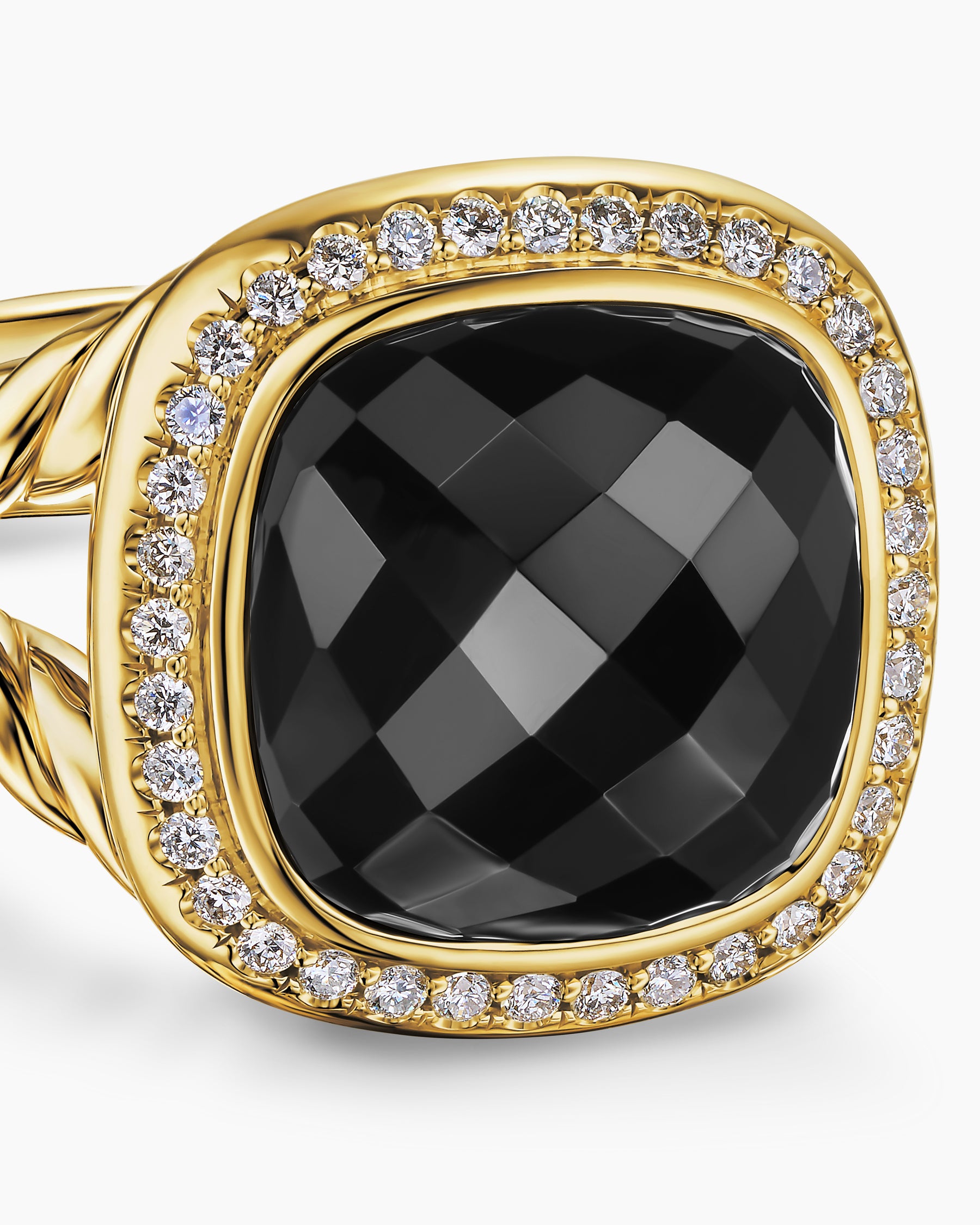Albion Ring in 18K Yellow Gold with Black Onyx and Diamonds, 11mm - Image 5