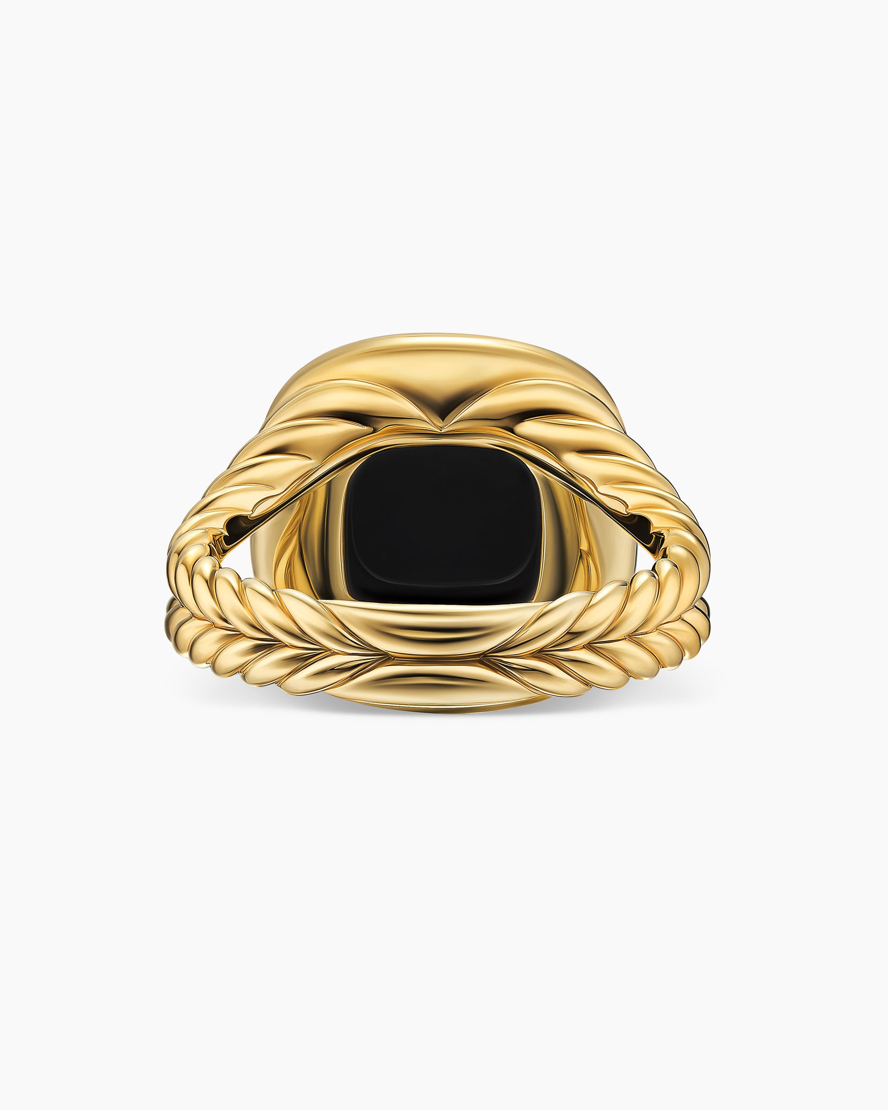 Albion Ring in 18K Yellow Gold with Black Onyx and Diamonds, 11mm - Image 6
