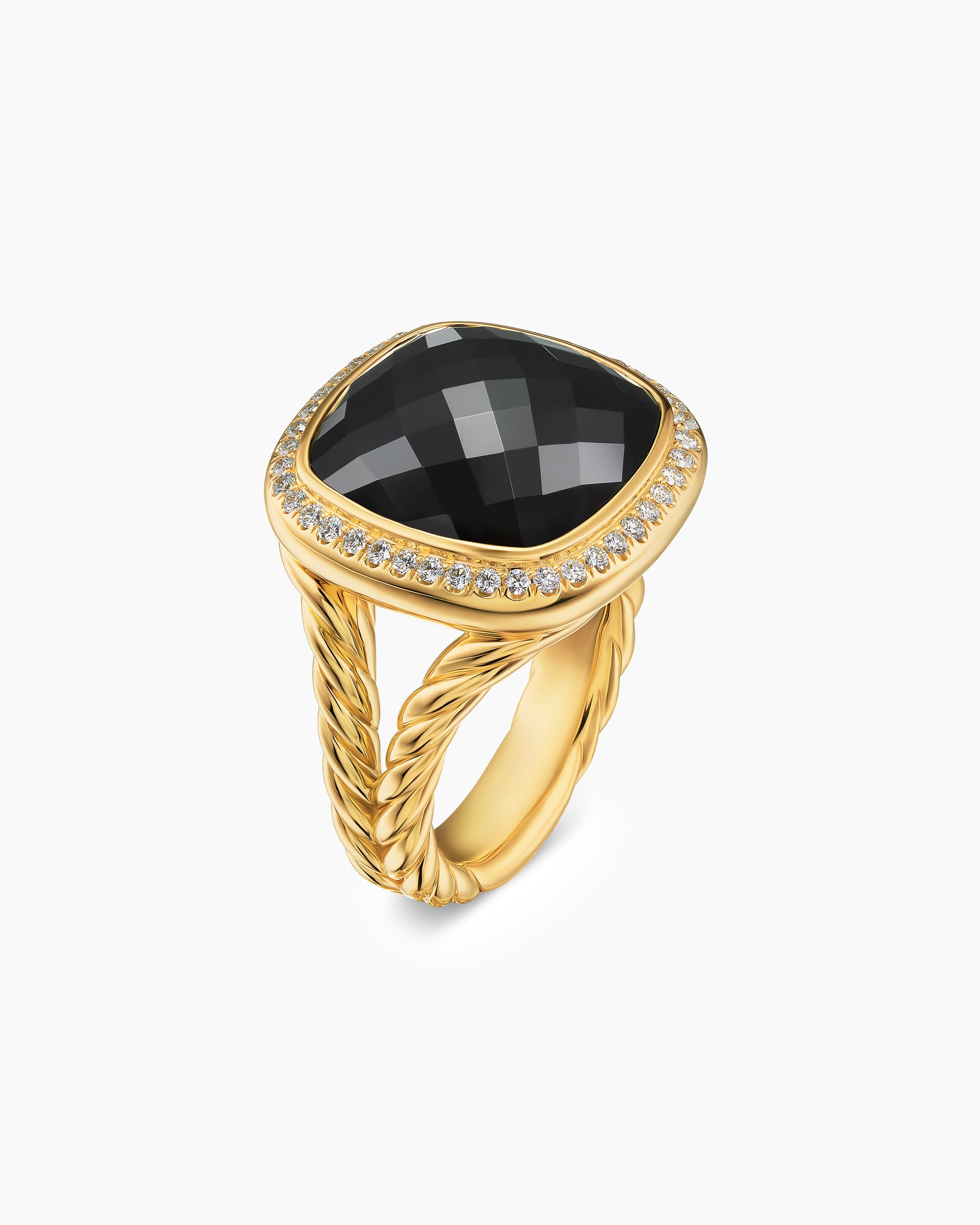 Albion Ring in 18K Yellow Gold with Black Onyx and Diamonds, 15mm - Image 3