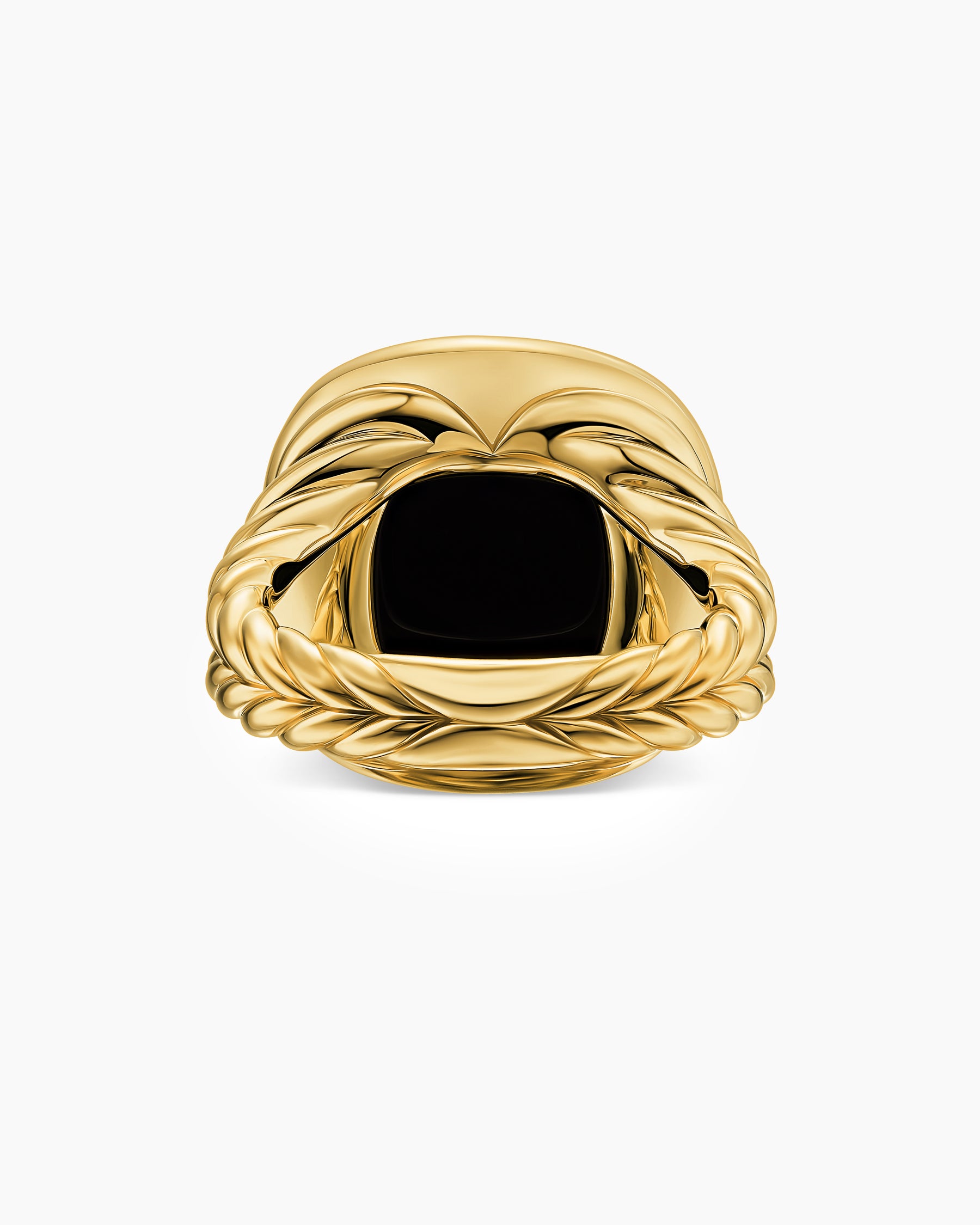 Albion Ring in 18K Yellow Gold with Black Onyx and Diamonds, 15mm - Image 6