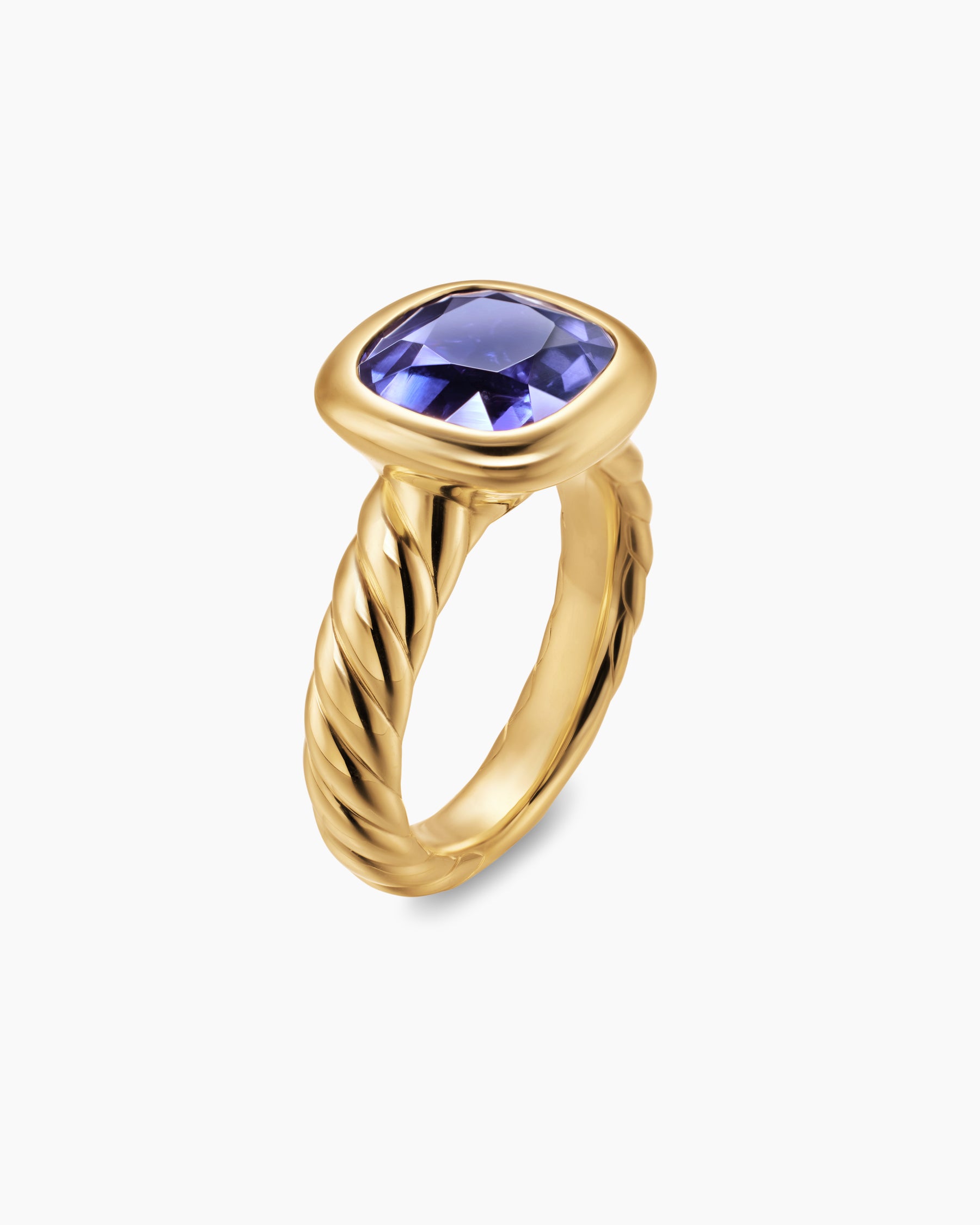 DY Mercer Color Stone Ring in 18K Yellow Gold with Iolite, 10mm - Image 3