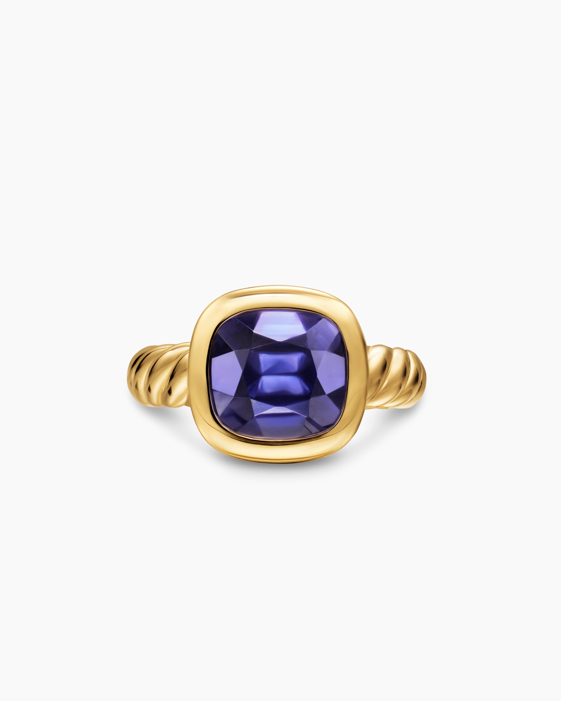 DY Mercer Color Stone Ring in 18K Yellow Gold with Iolite, 10mm - Image 4