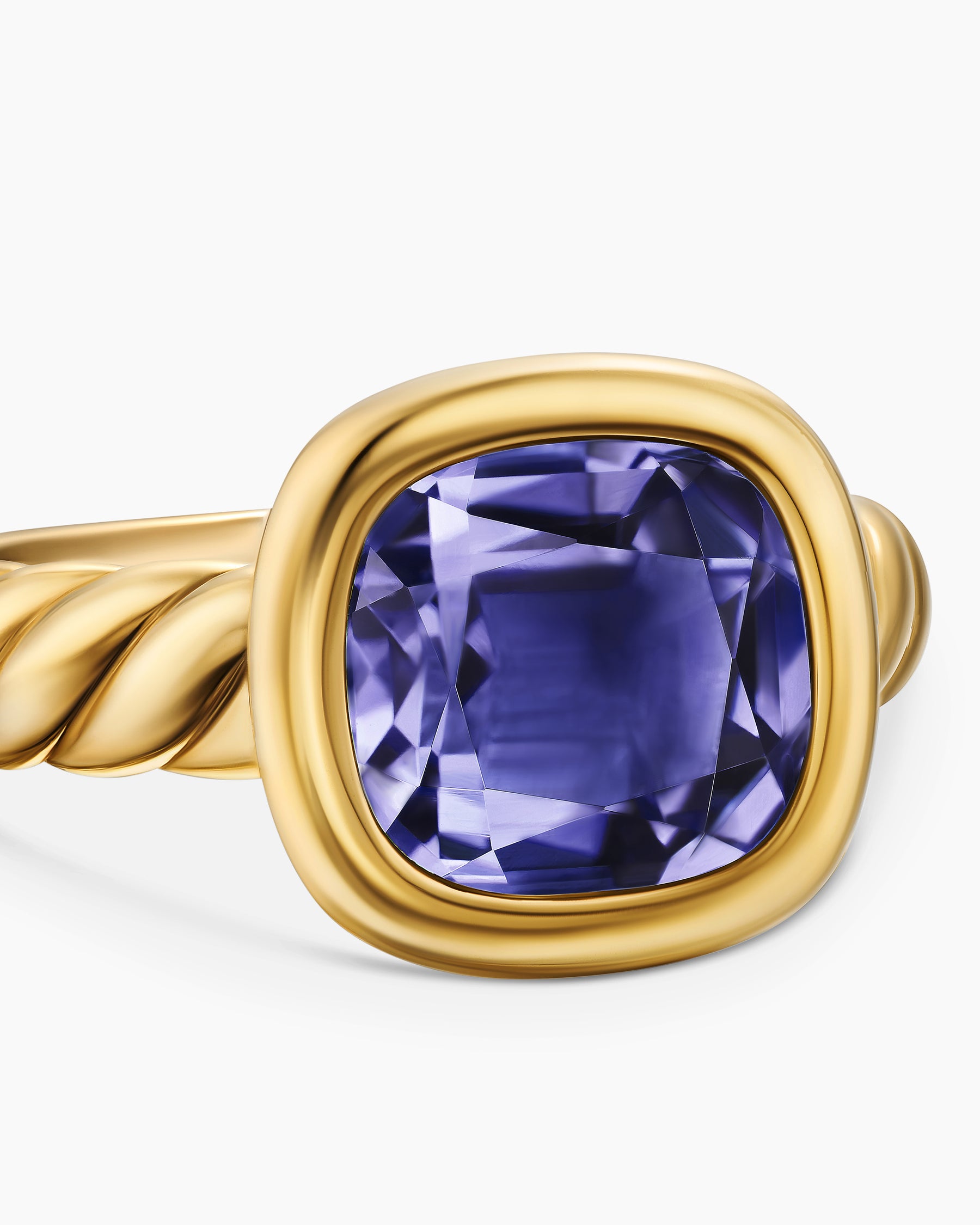 DY Mercer Color Stone Ring in 18K Yellow Gold with Iolite, 10mm - Image 5