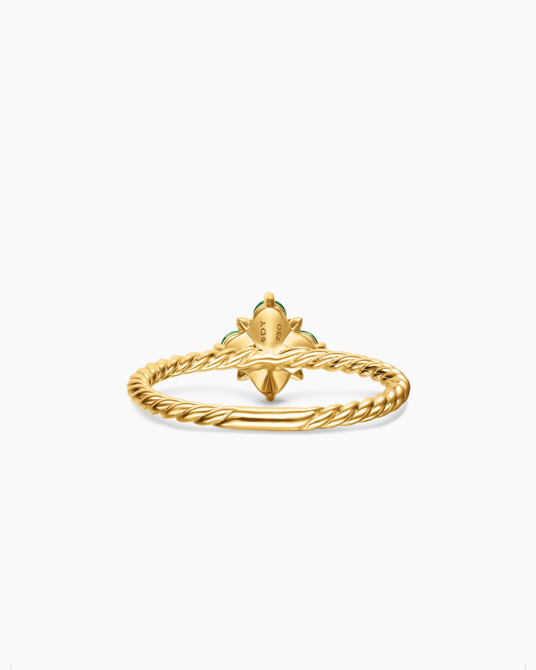 Petite Modern Renaissance Color Ring in 18K Yellow Gold with Emeralds and Diamond, 8.7mm - Image 6