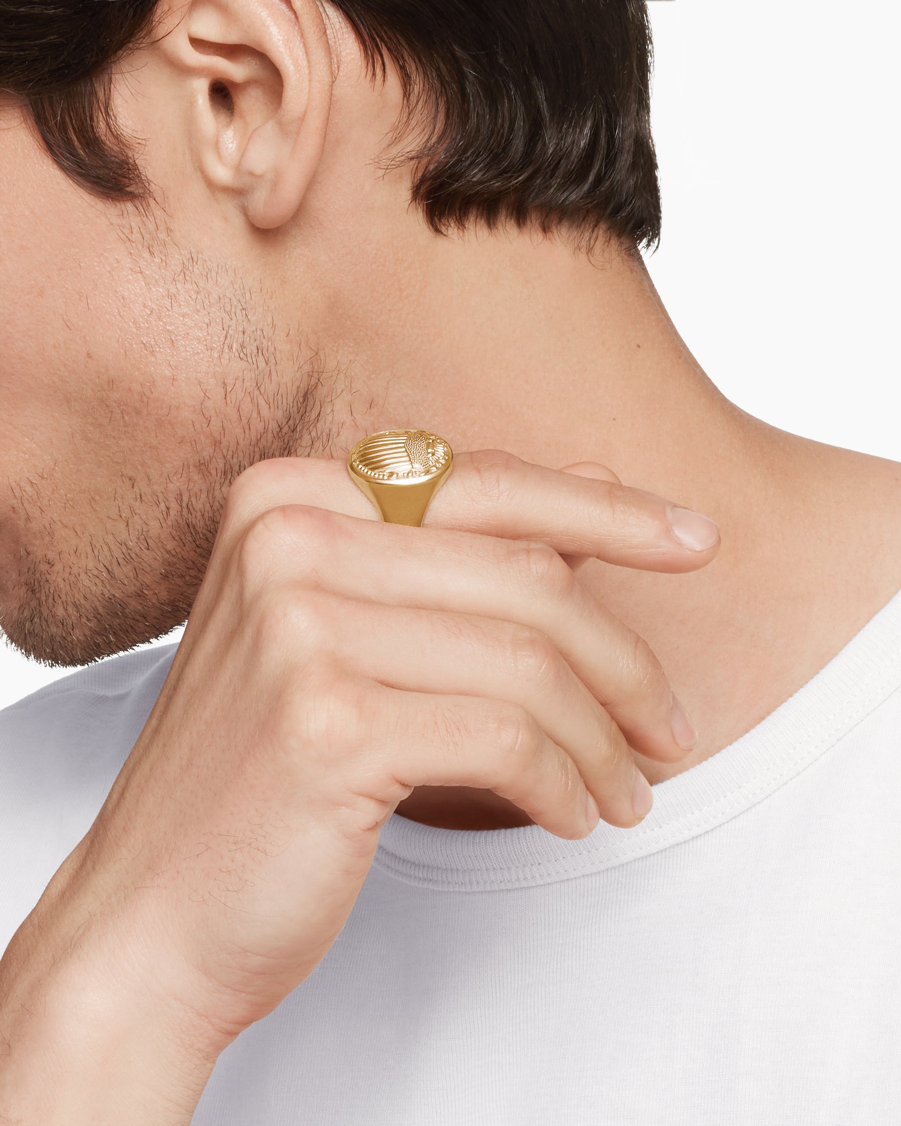 Petrvs Scarab Signet Ring in 18K Yellow Gold, 21.5mm - Image 7