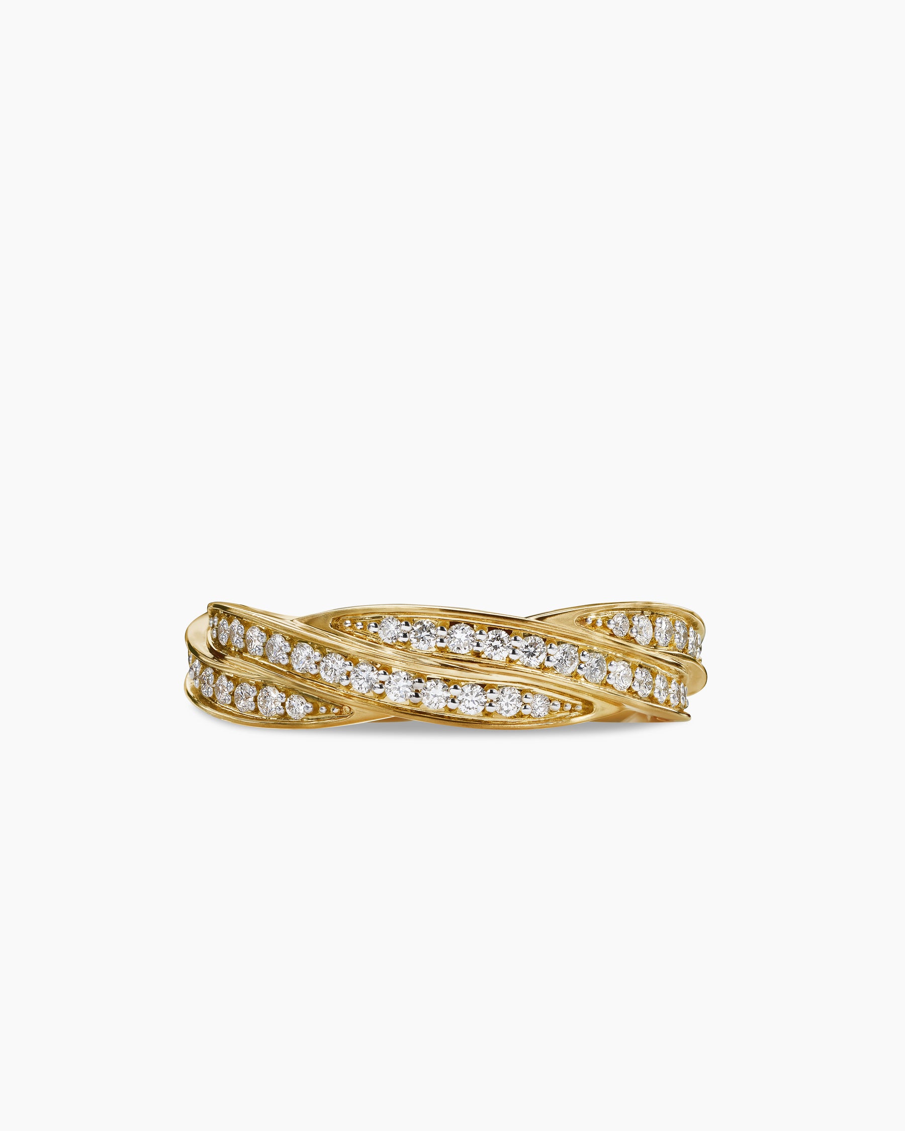 DY Helios Band Ring in 18K Yellow Gold with Diamonds, 6mm - Image 4