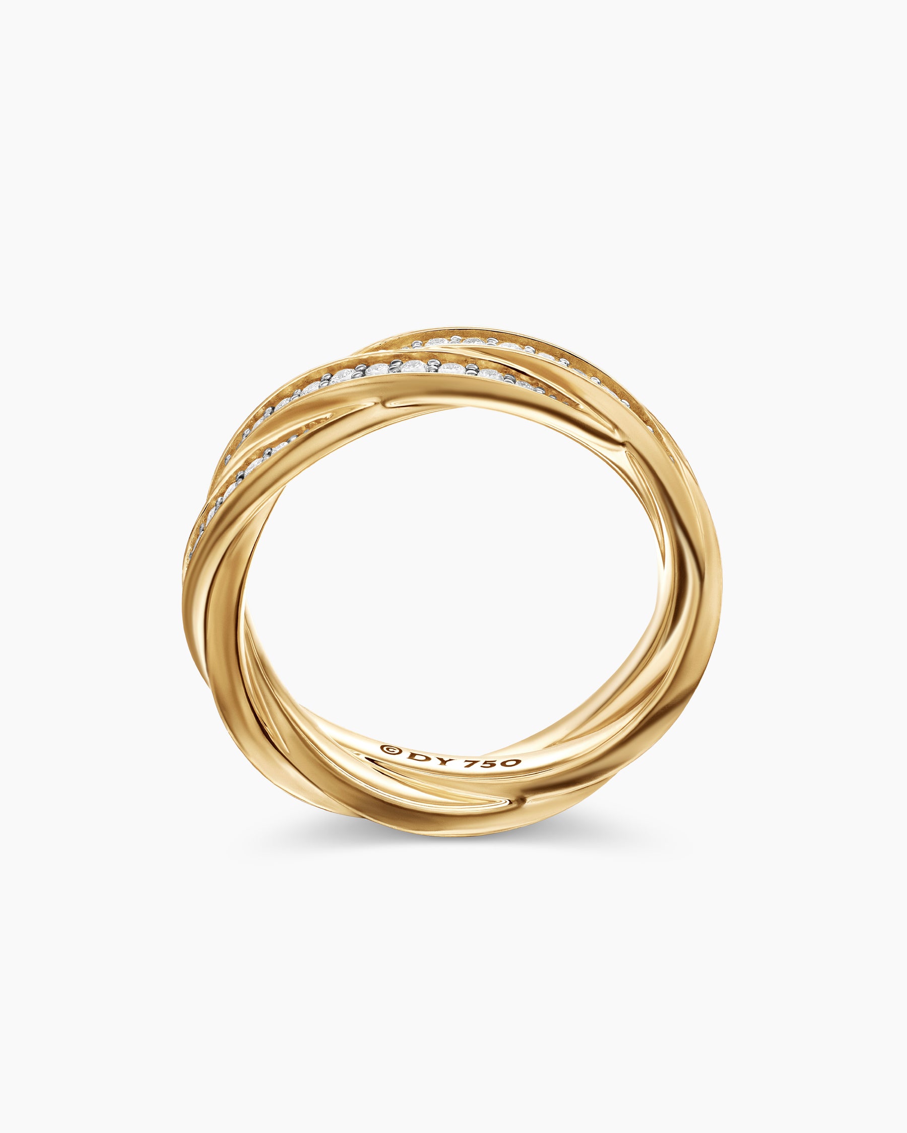 DY Helios Band Ring in 18K Yellow Gold with Diamonds, 6mm - Image 5