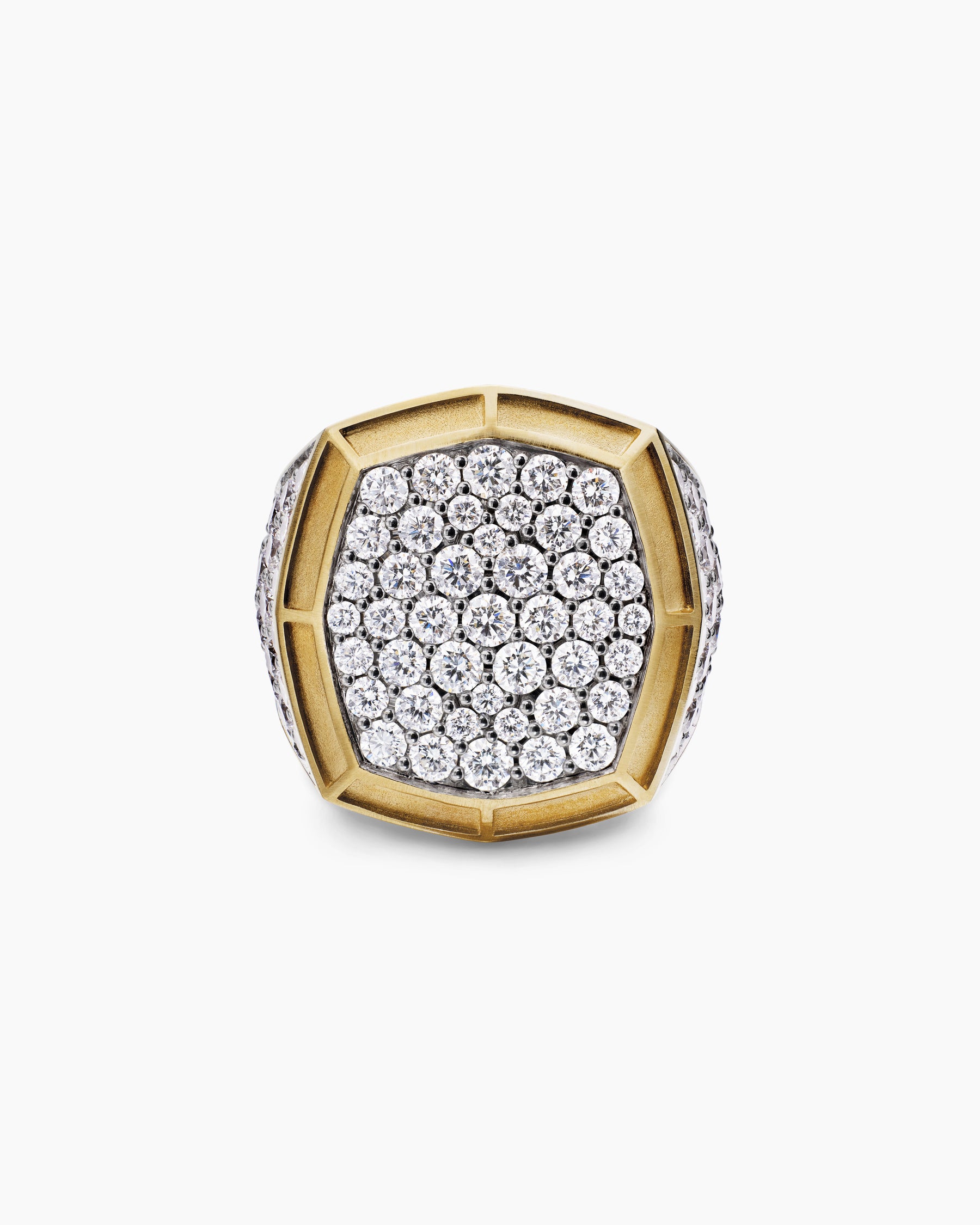 Streamline Bold Signet Ring in 18K Yellow Gold with Diamonds, 23.4mm - Image 4