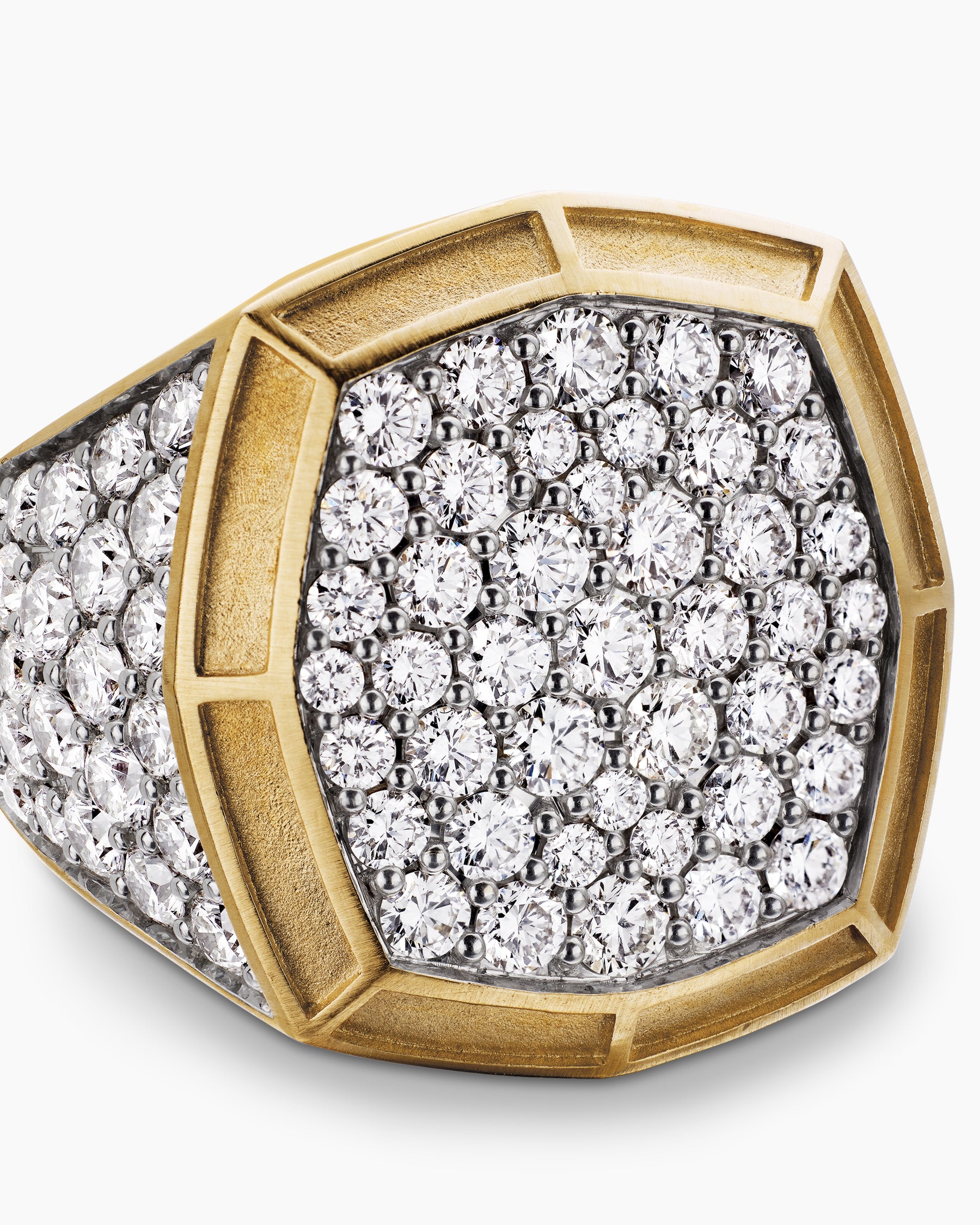 Streamline Bold Signet Ring in 18K Yellow Gold with Diamonds, 23.4mm - Image 5