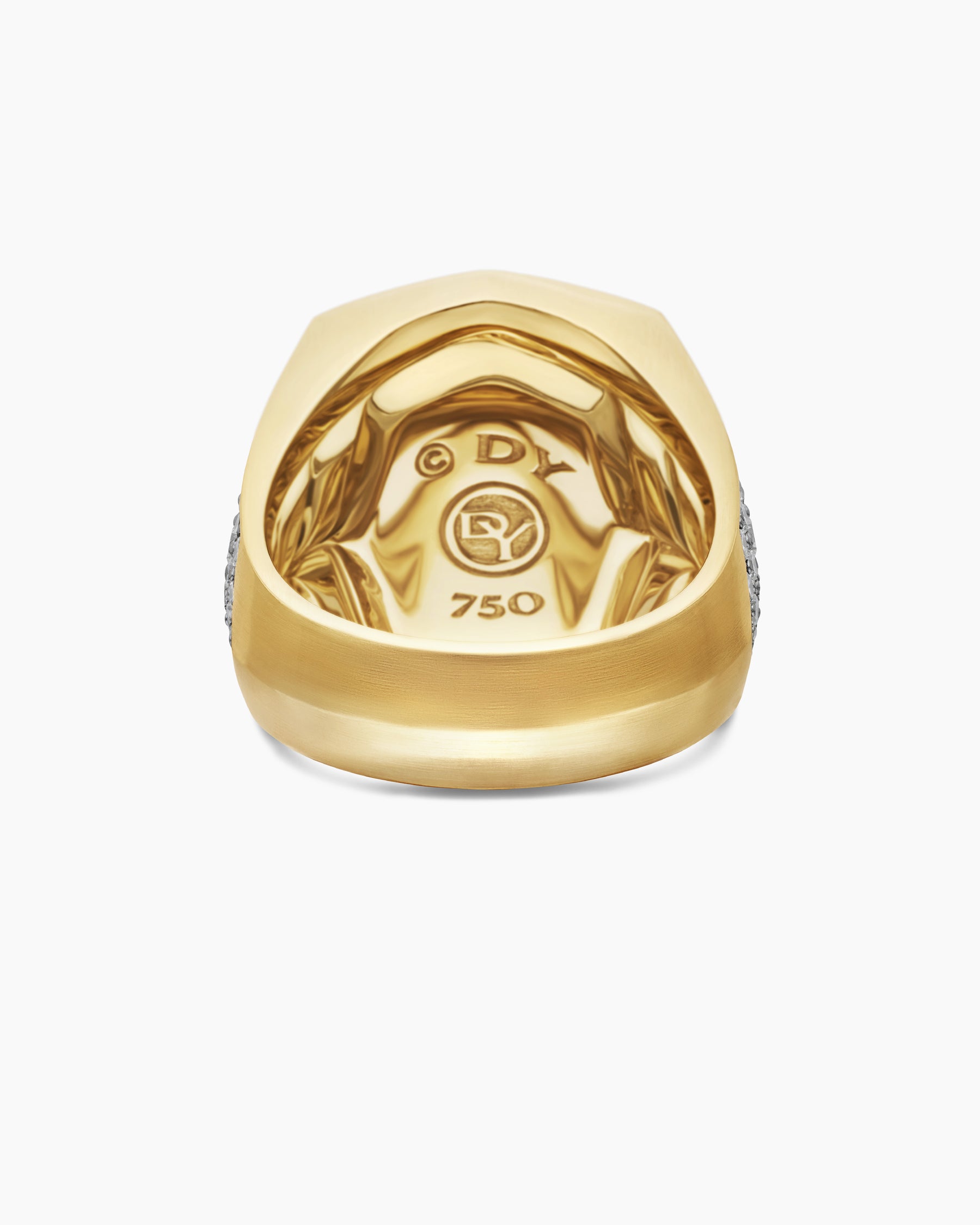Streamline Bold Signet Ring in 18K Yellow Gold with Diamonds, 23.4mm - Image 6