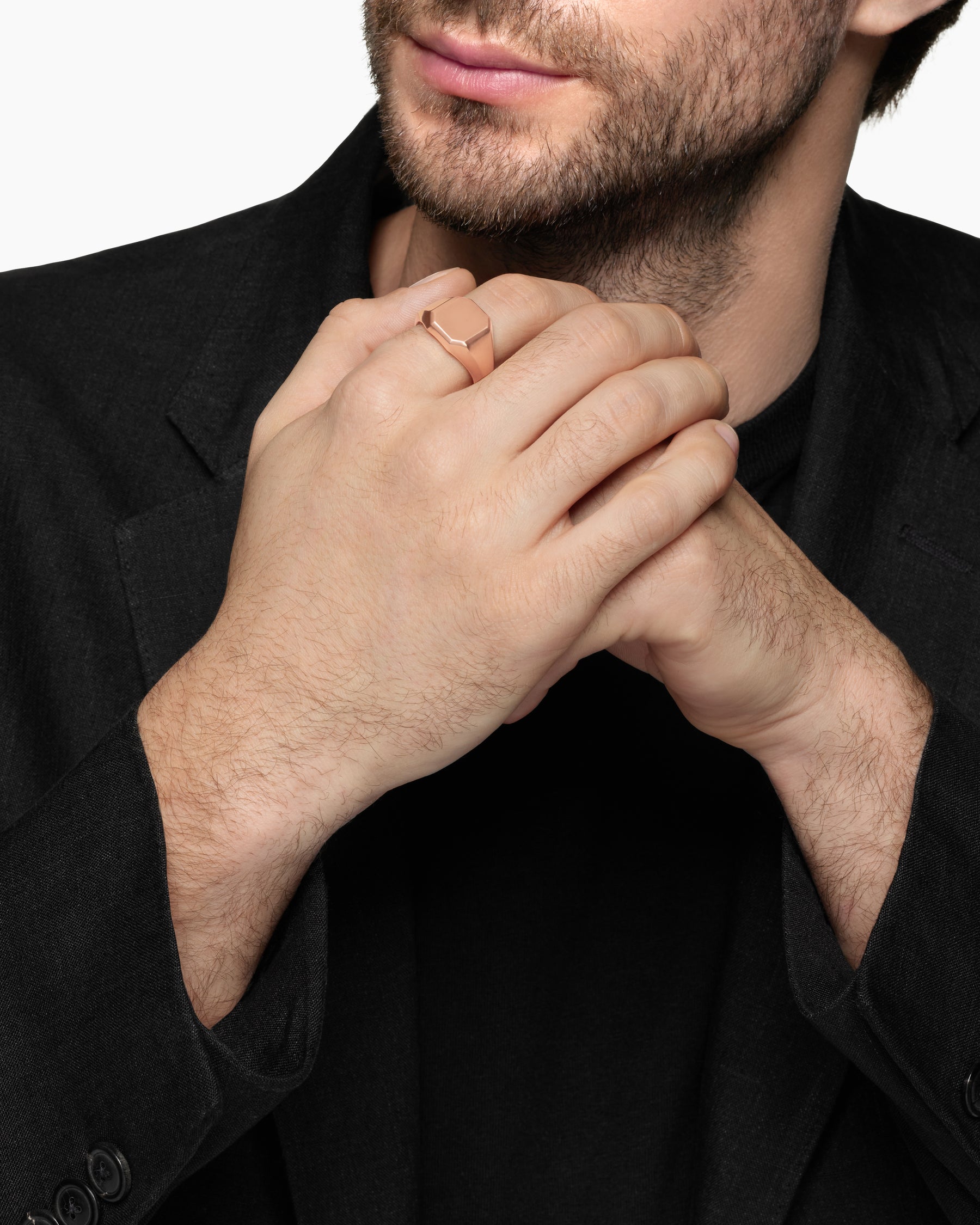 Streamline Signet Ring in 18K Rose Gold, 14mm - Image 2