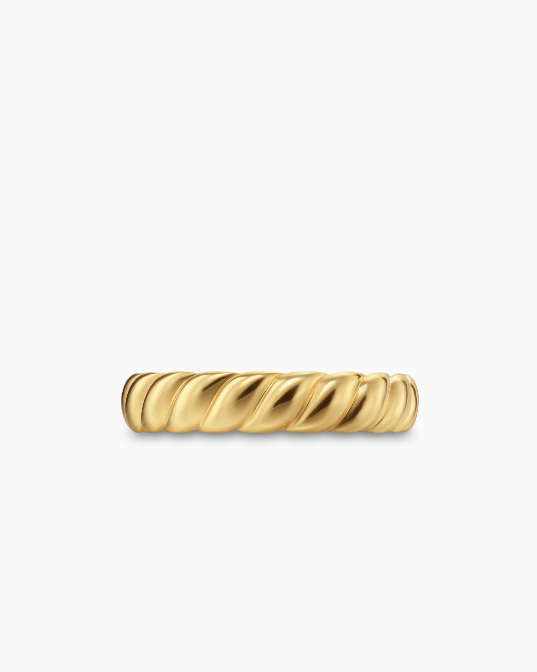Sculpted Cable Band Ring in 18K Yellow Gold, 5mm - Image 4