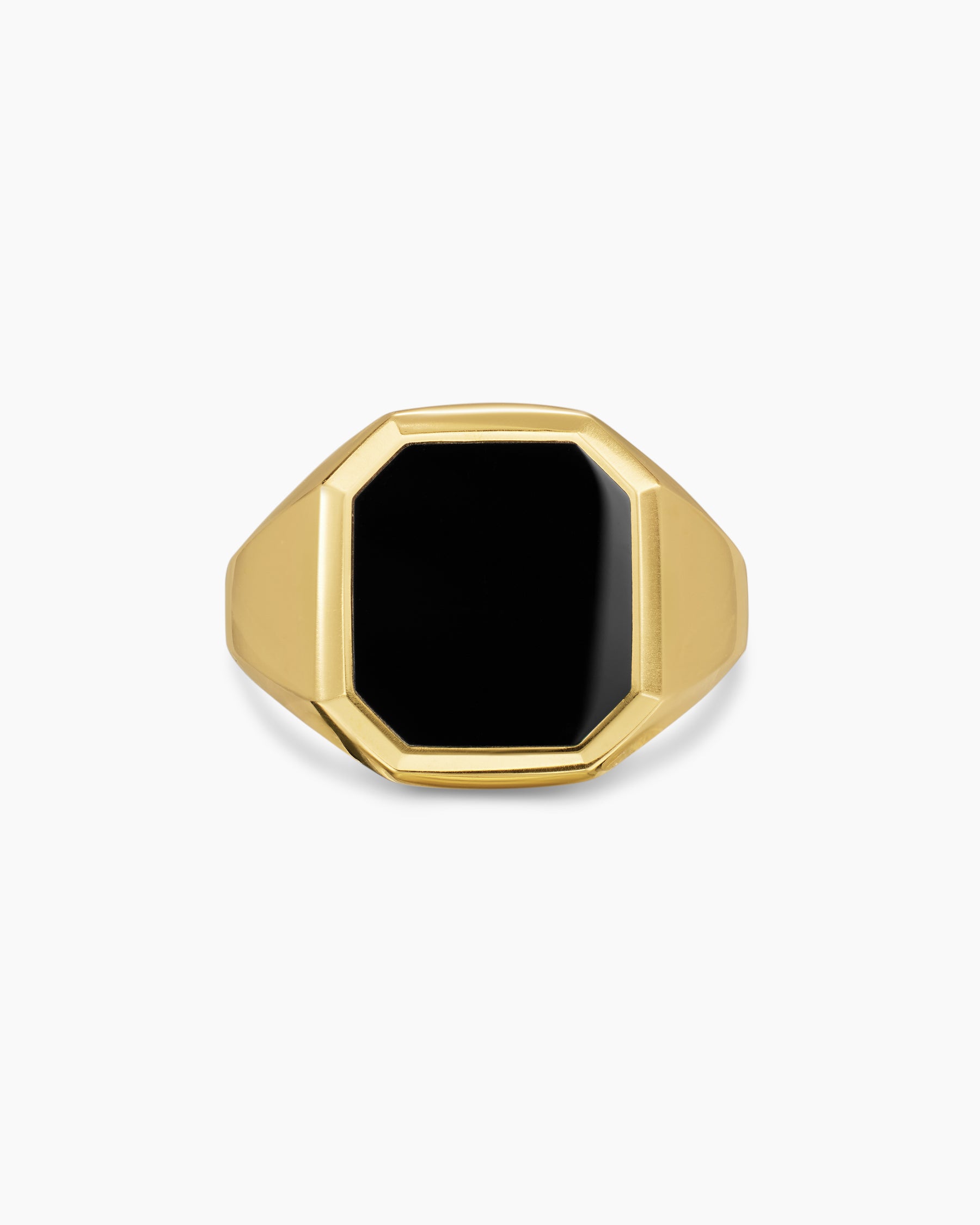 Streamline Signet Ring in 18K Yellow Gold with Black Onyx, 18mm - Image 4