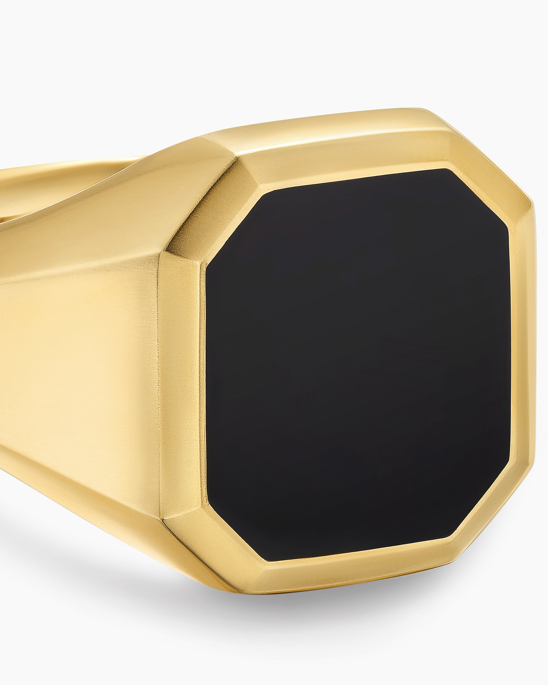 Streamline Signet Ring in 18K Yellow Gold with Black Onyx, 18mm - Image 5