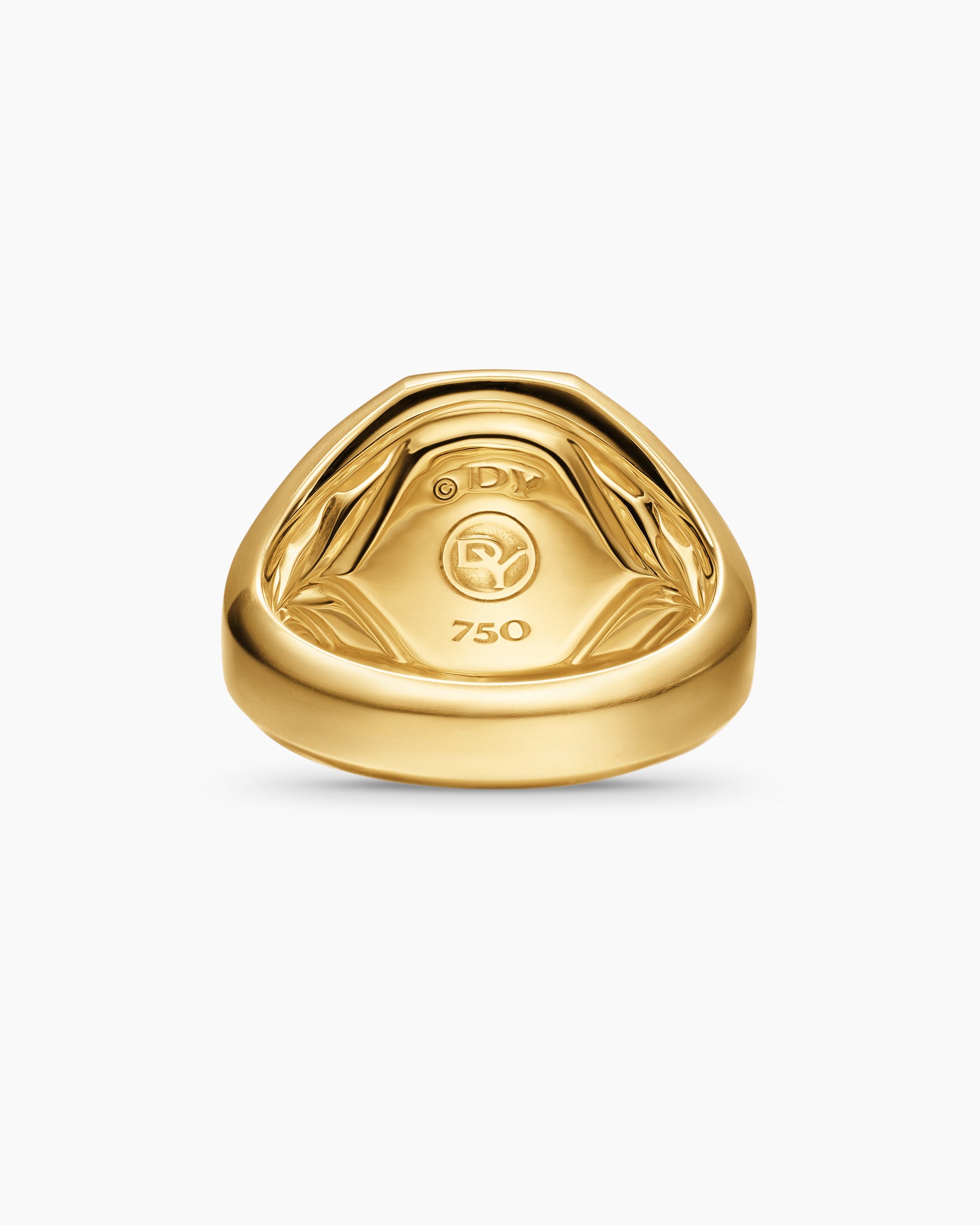 Streamline Signet Ring in 18K Yellow Gold with Black Onyx, 18mm - Image 6