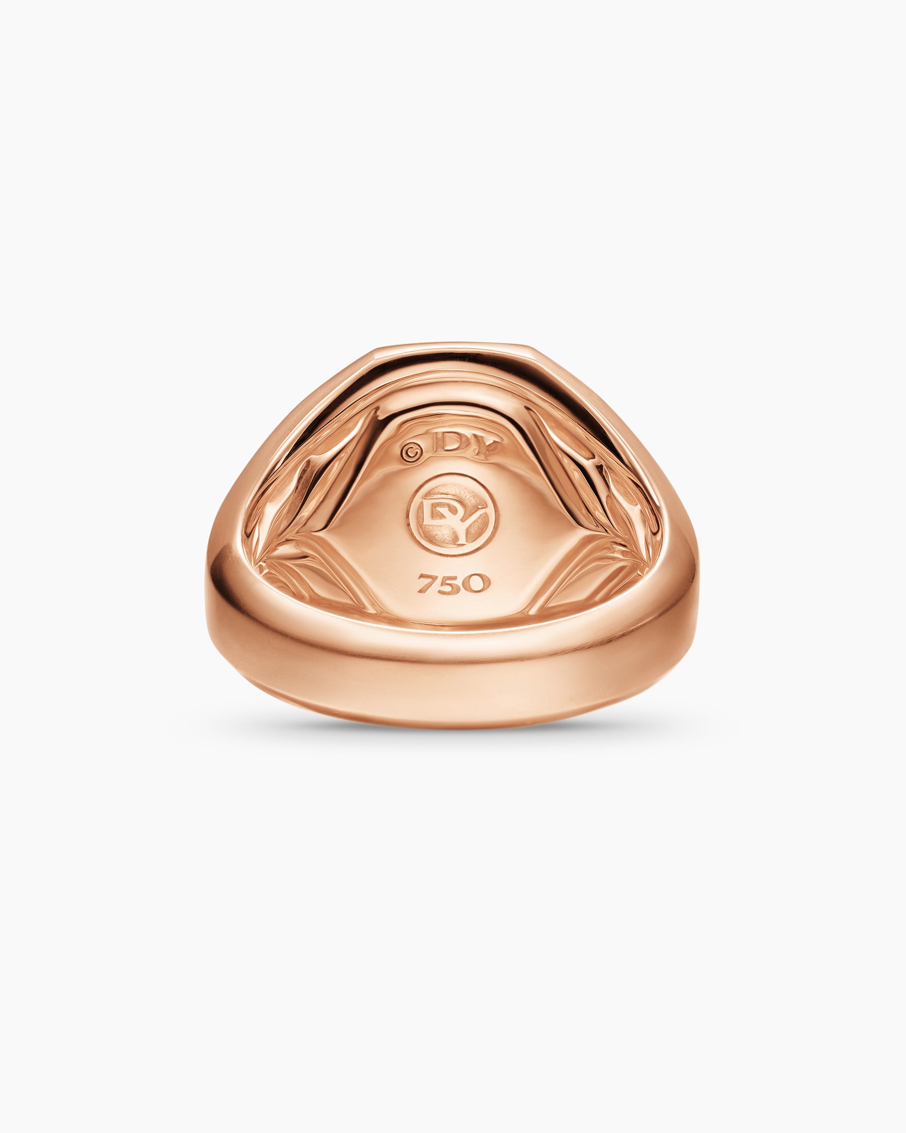 Streamline Signet Ring in 18K Rose Gold with Cognac Diamonds, 18mm - Image 6