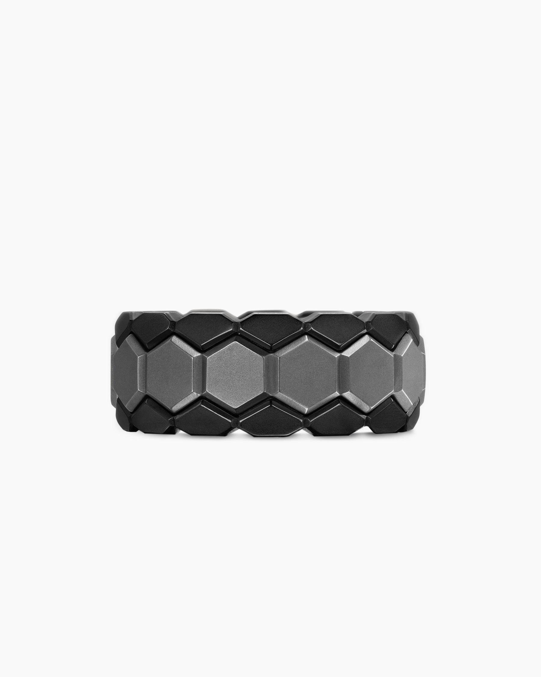 Hex Stack Ring in Black Titanium with Grey Titanium, 9.3mm - Image 4
