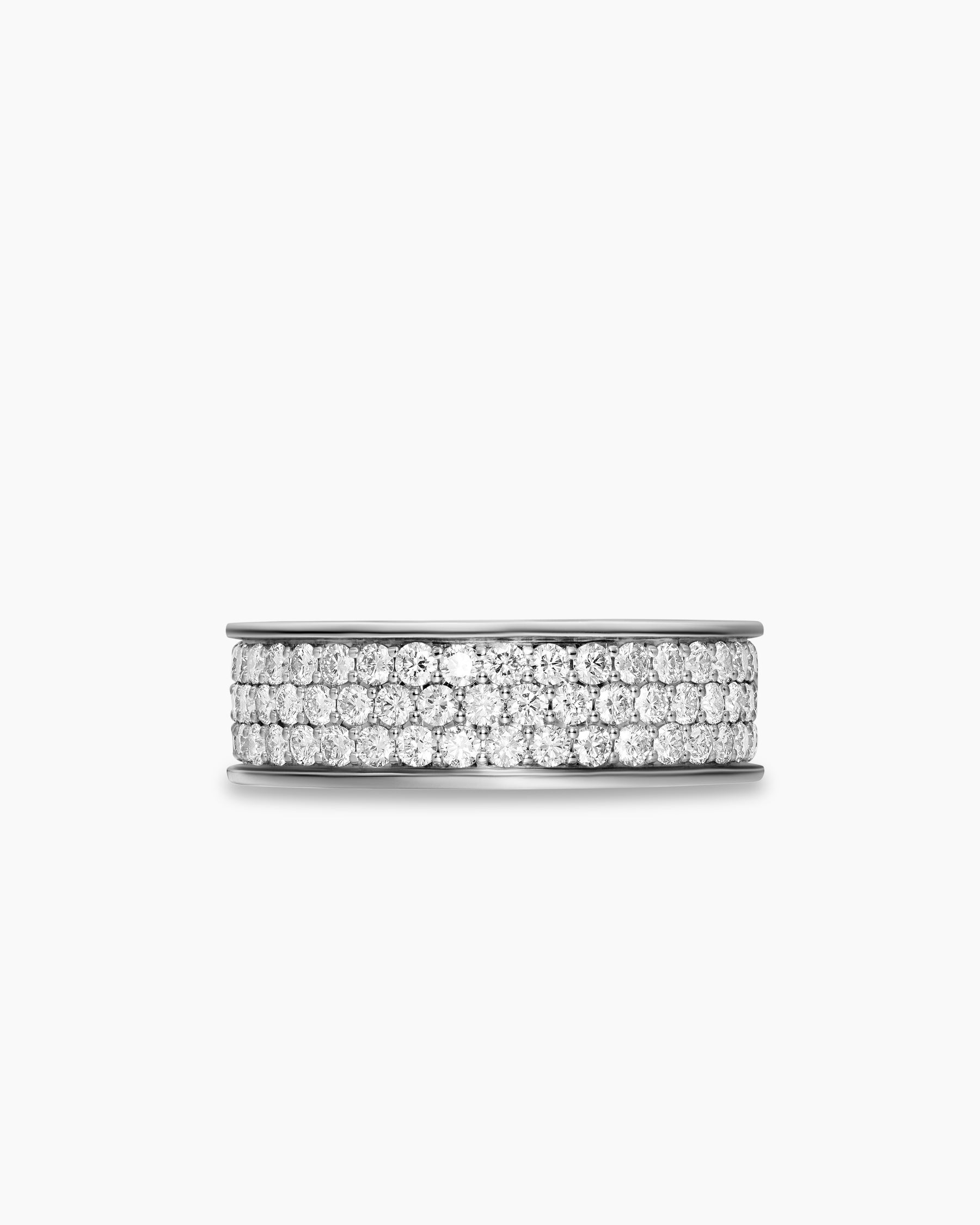 Streamline Band Ring in Sterling Silver with Diamonds, 7.6mm - Image 4