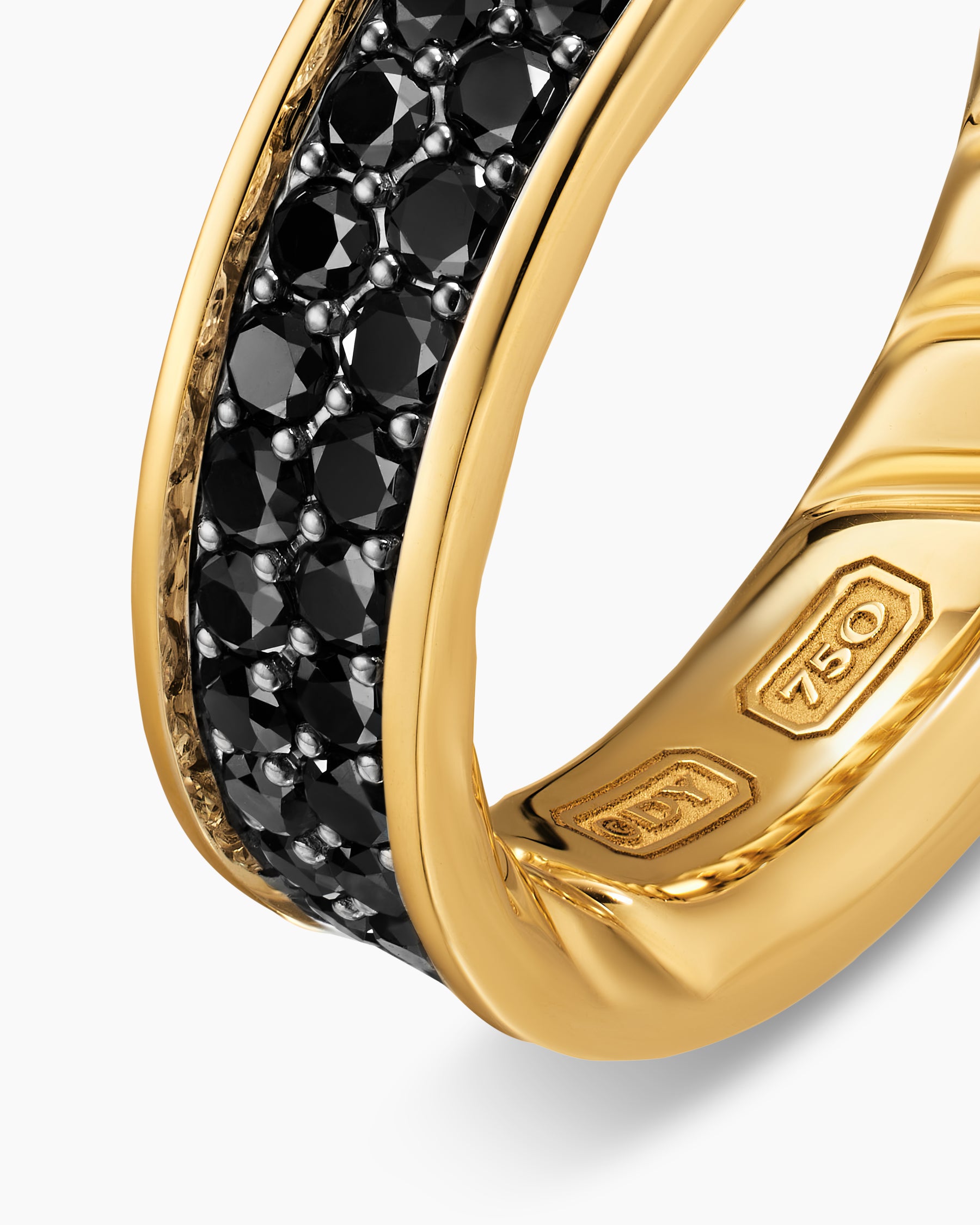 Streamline Band Ring in 18K Yellow Gold with Black Diamonds, 6.2mm - Image 4