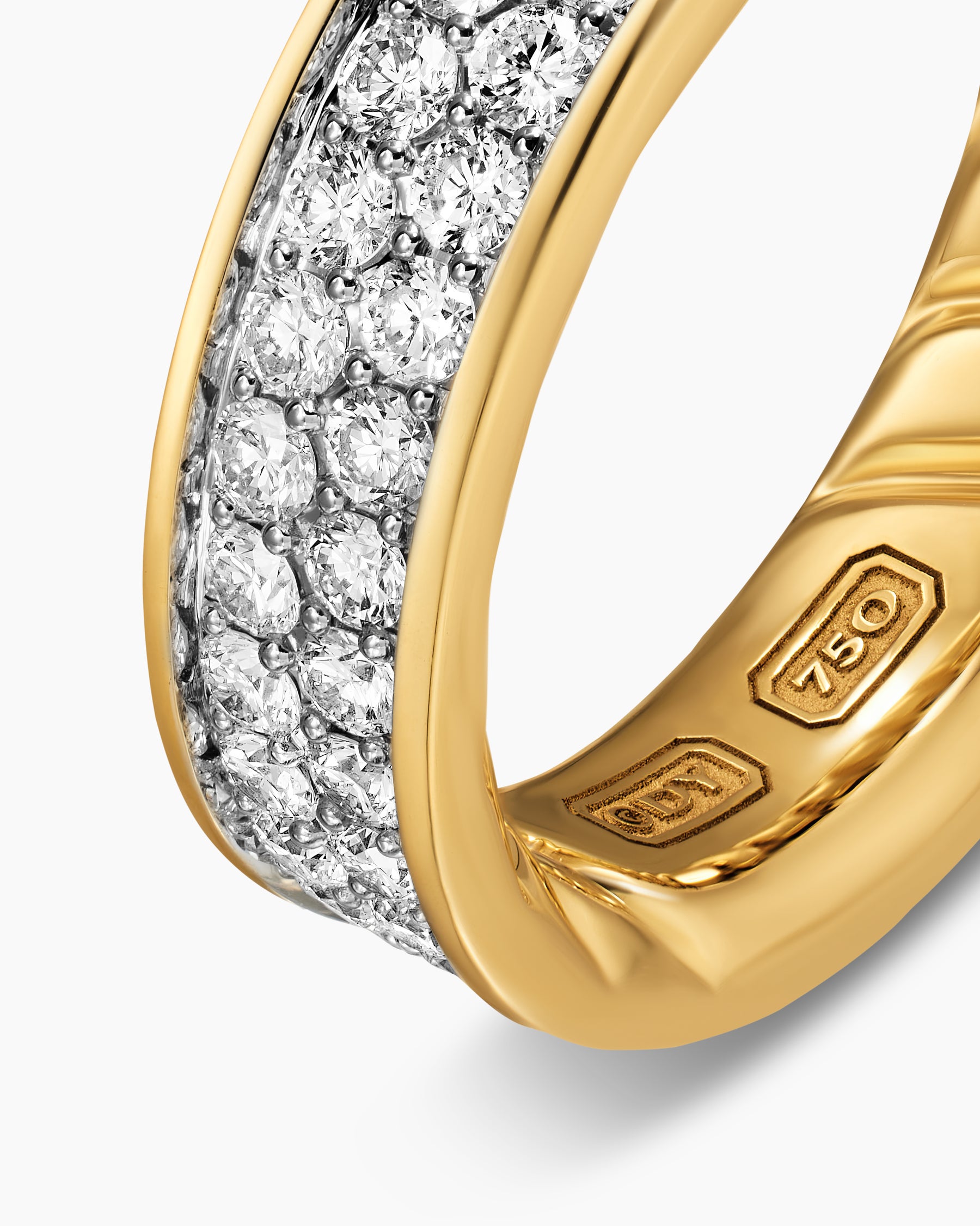 Streamline Band Ring in 18K Yellow Gold with Diamonds, 6.2mm - Image 5