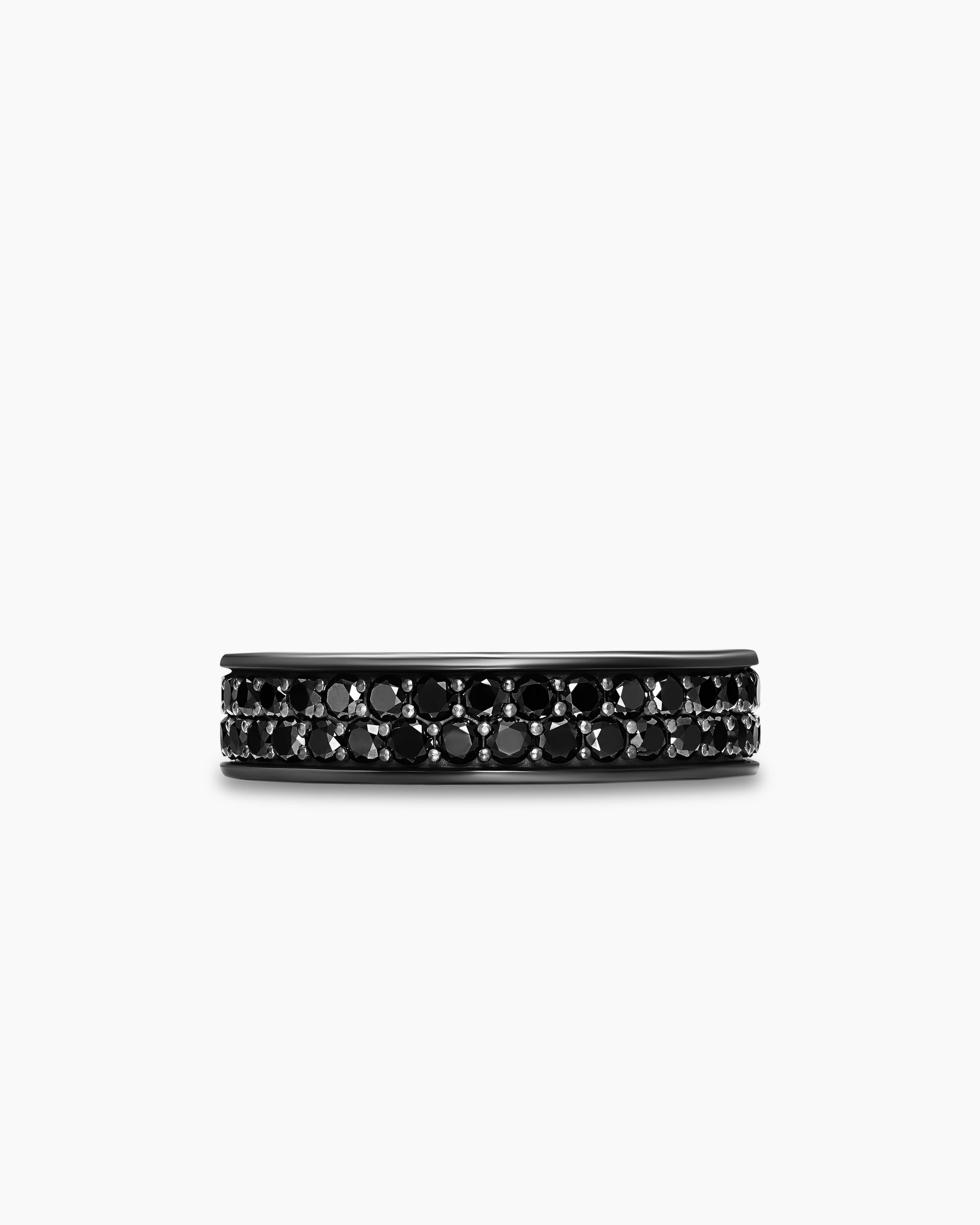 Streamline Band Ring in Black Titanium with Black Diamonds, 6.2mm - Image 3