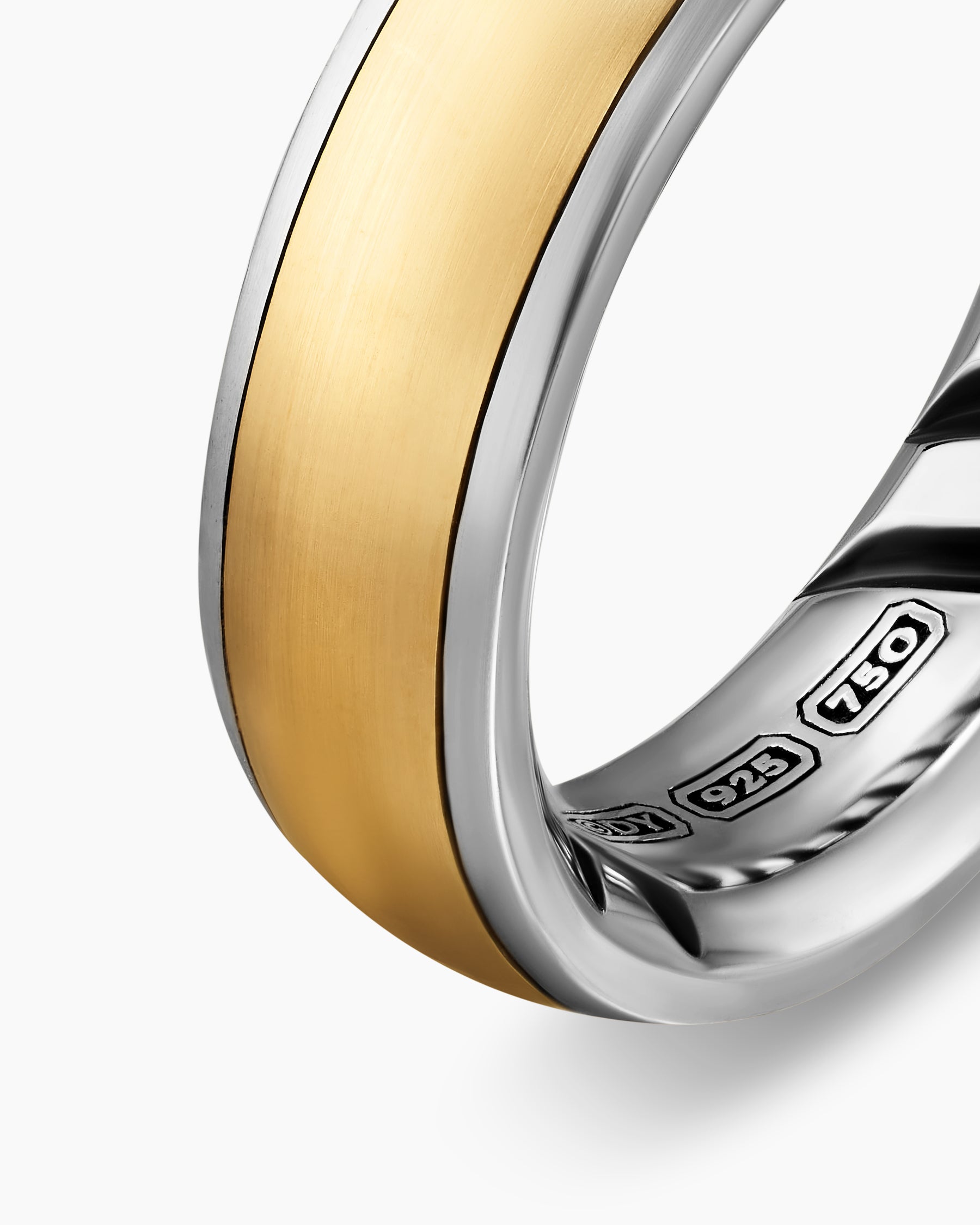 Streamline Band Ring in Sterling Silver with 18K Yellow Gold, 6.2mm - Image 4
