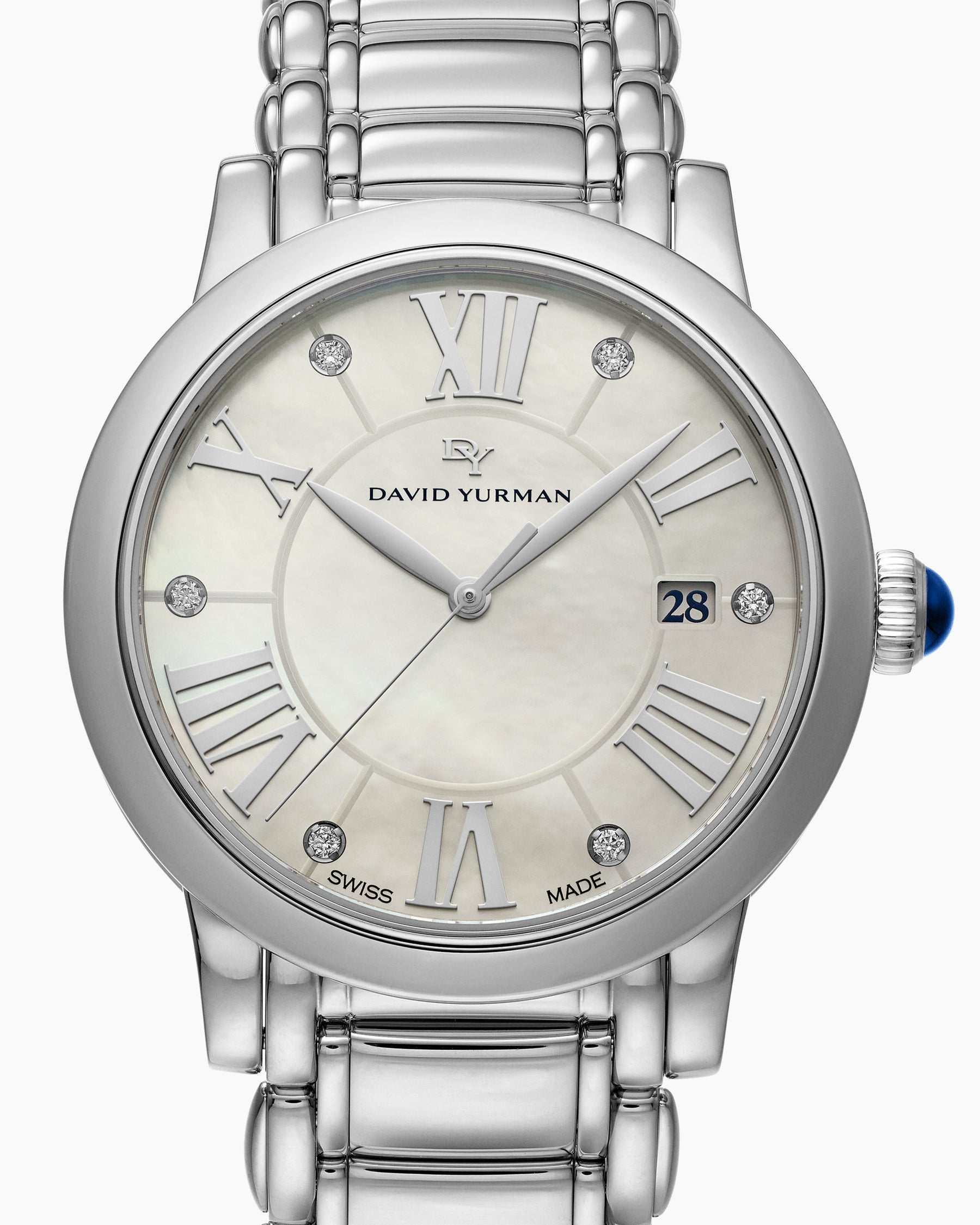 Classic Quartz Watch in Stainless Steel with Diamonds, 38mm - Image 5