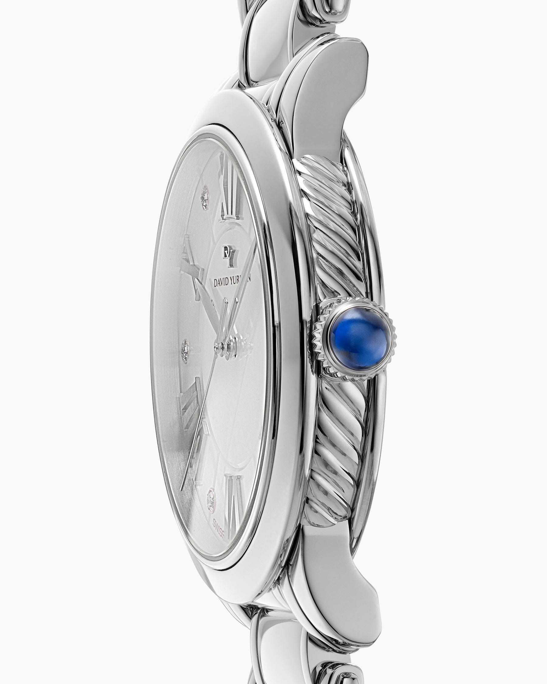 Classic Quartz Watch in Stainless Steel with Diamonds, 38mm - Image 6