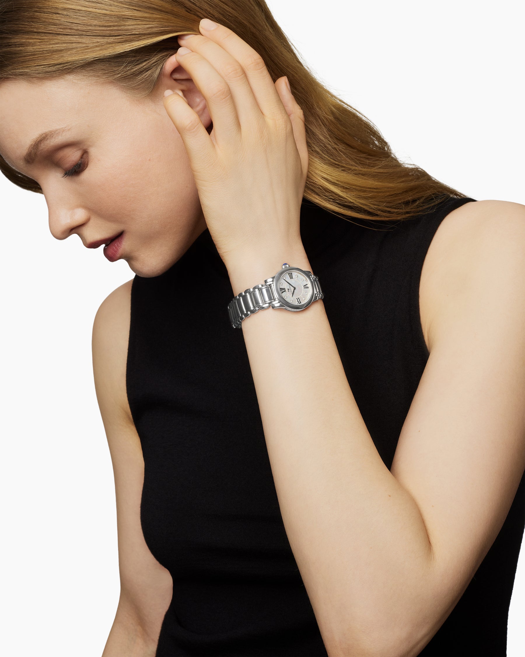 Classic Quartz Watch in Stainless Steel with Diamonds, 38mm - Image 8