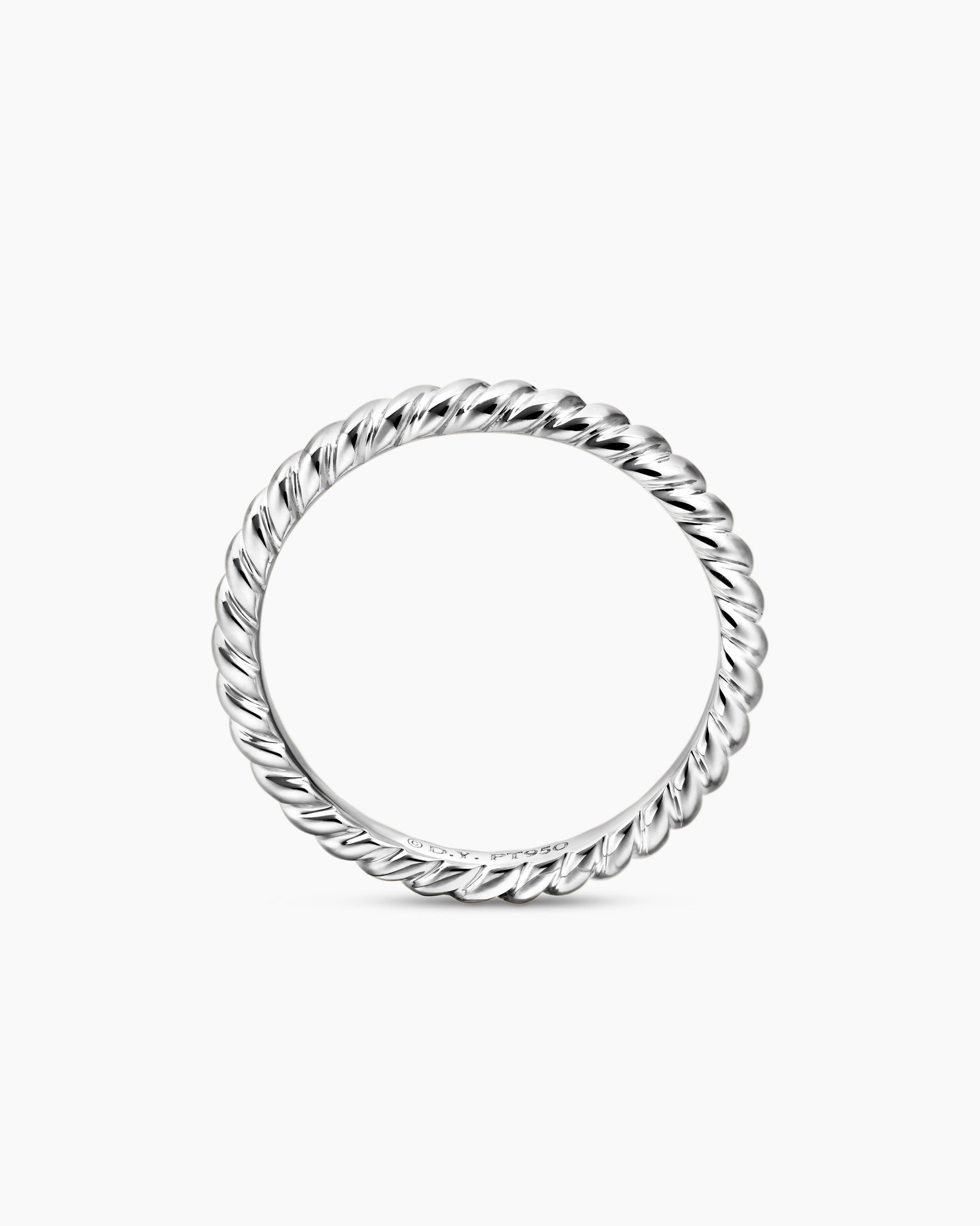 DY Cable Band Ring in Platinum, 2mm - Image 5