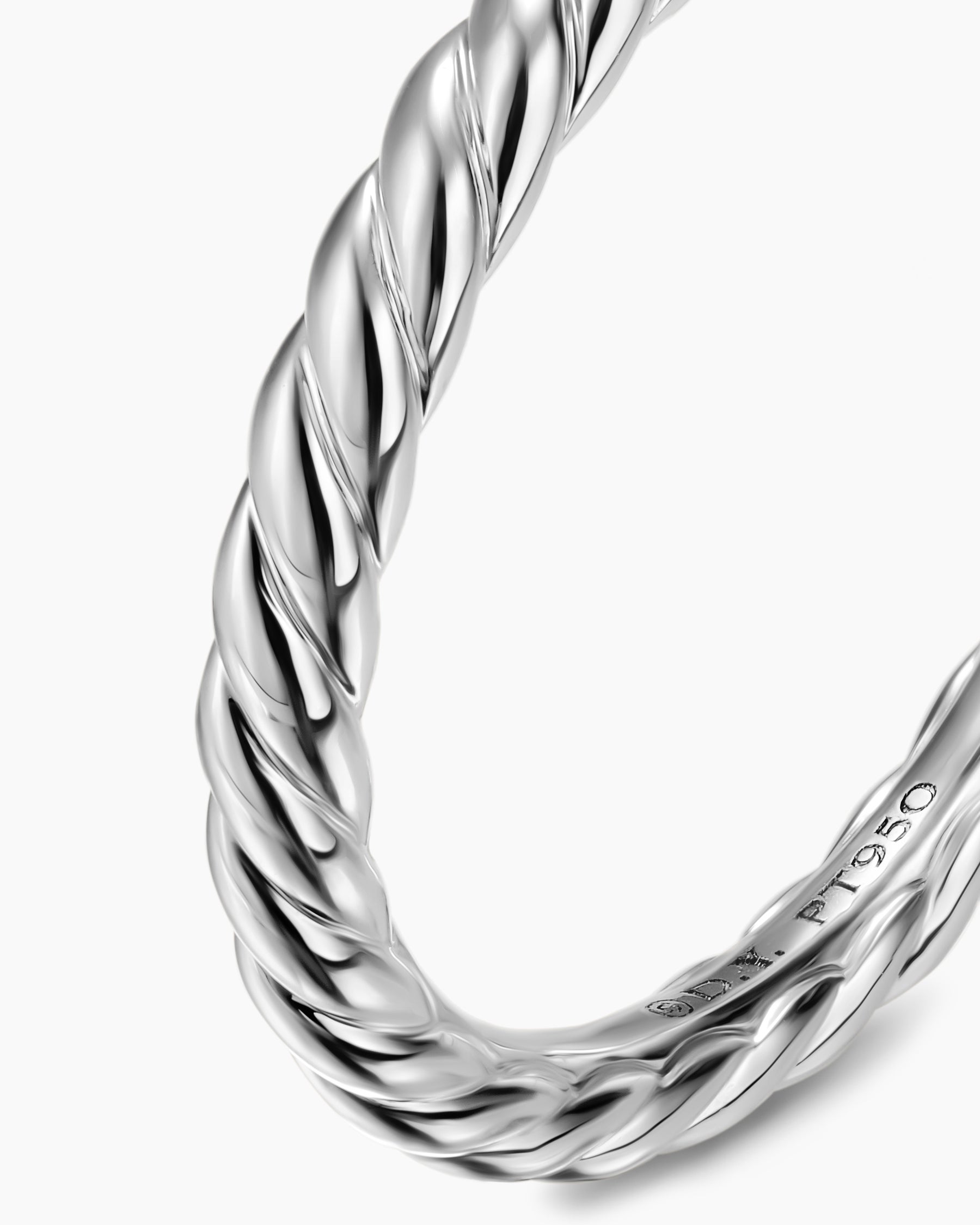 DY Cable Band Ring in Platinum, 2mm - Image 6