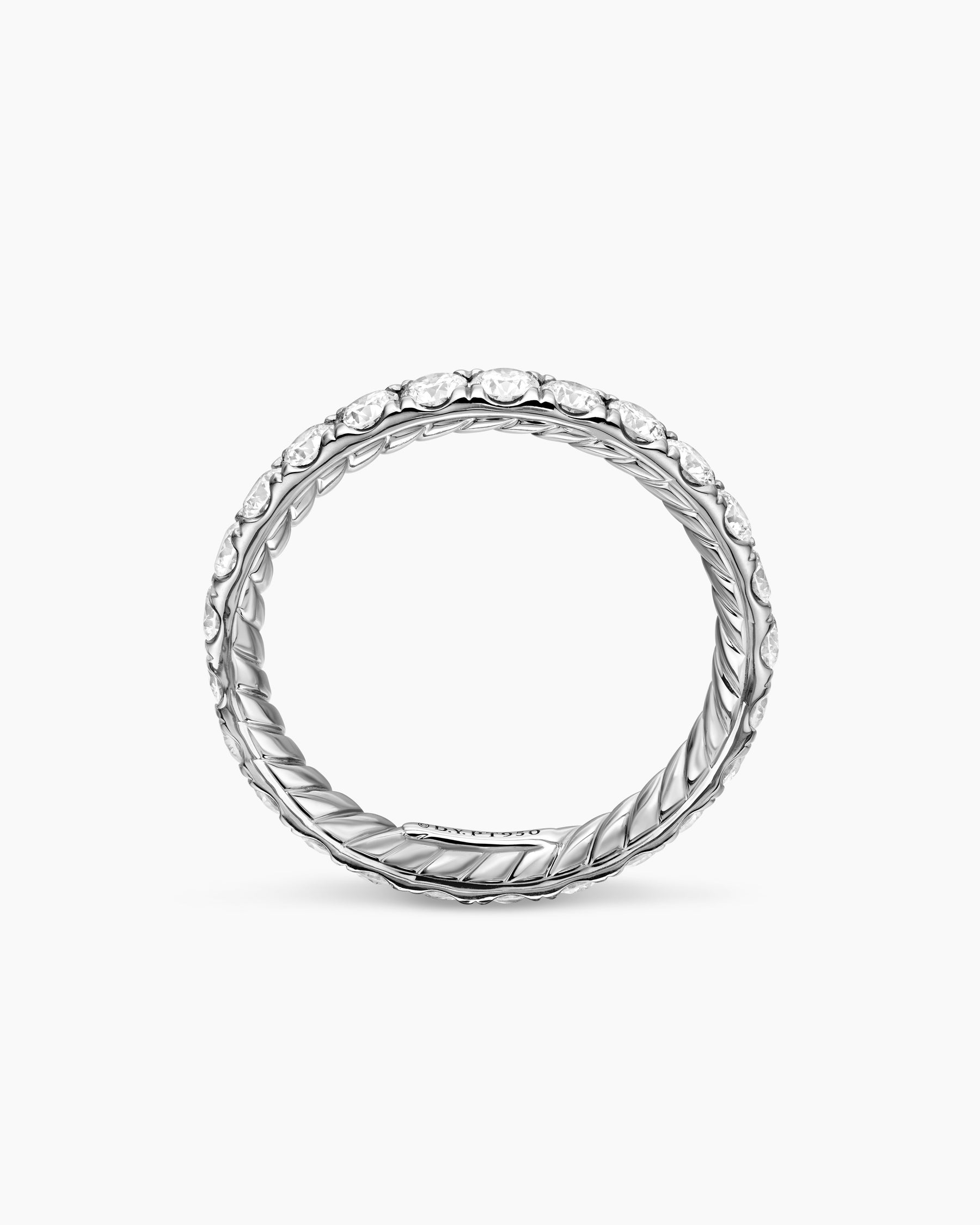 DY Eden Band Ring in Platinum with Diamonds, 2.8mm - Image 5