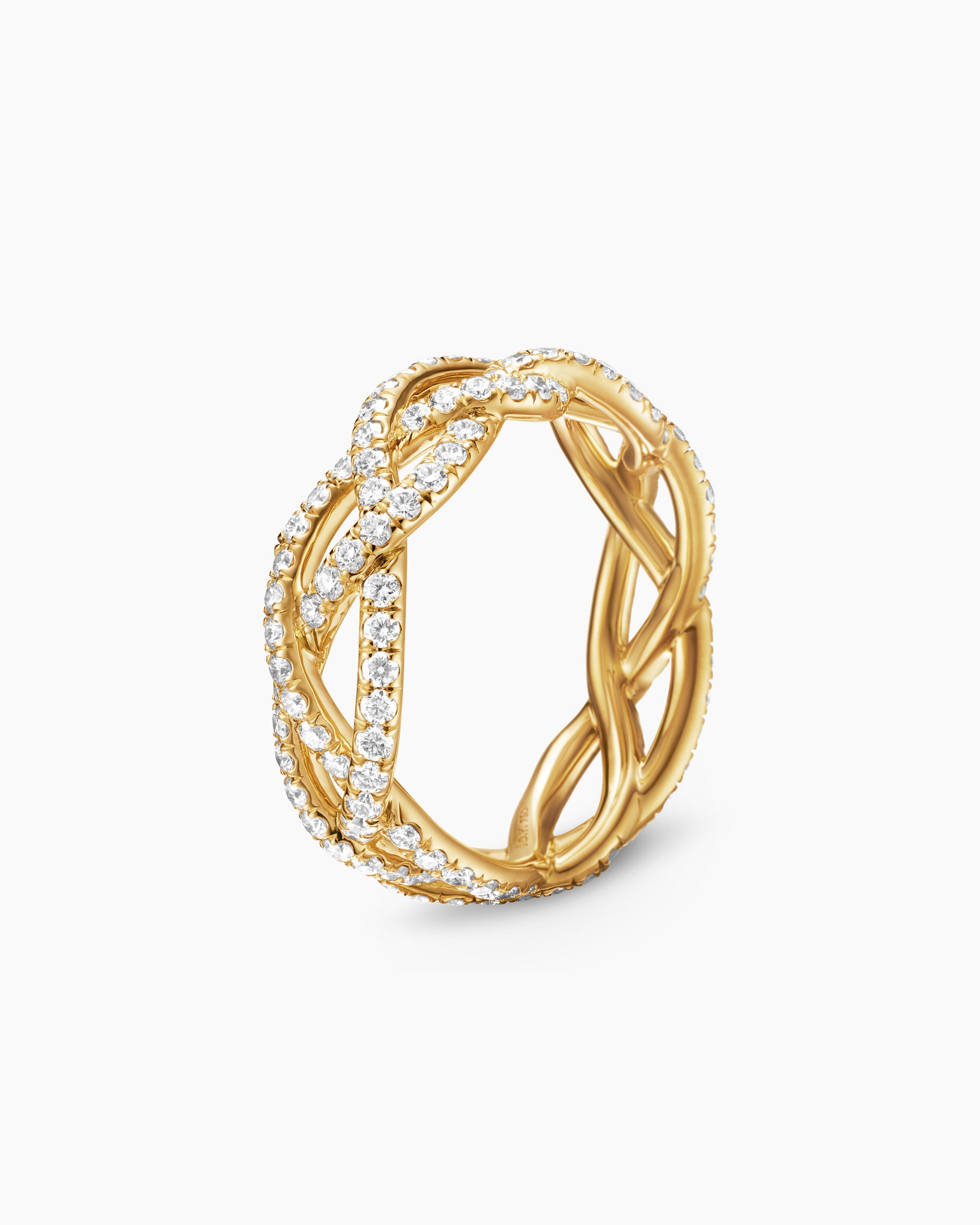 Wisteria Band Ring in 18K Yellow Gold with Diamonds, 7.3mm - Image 3