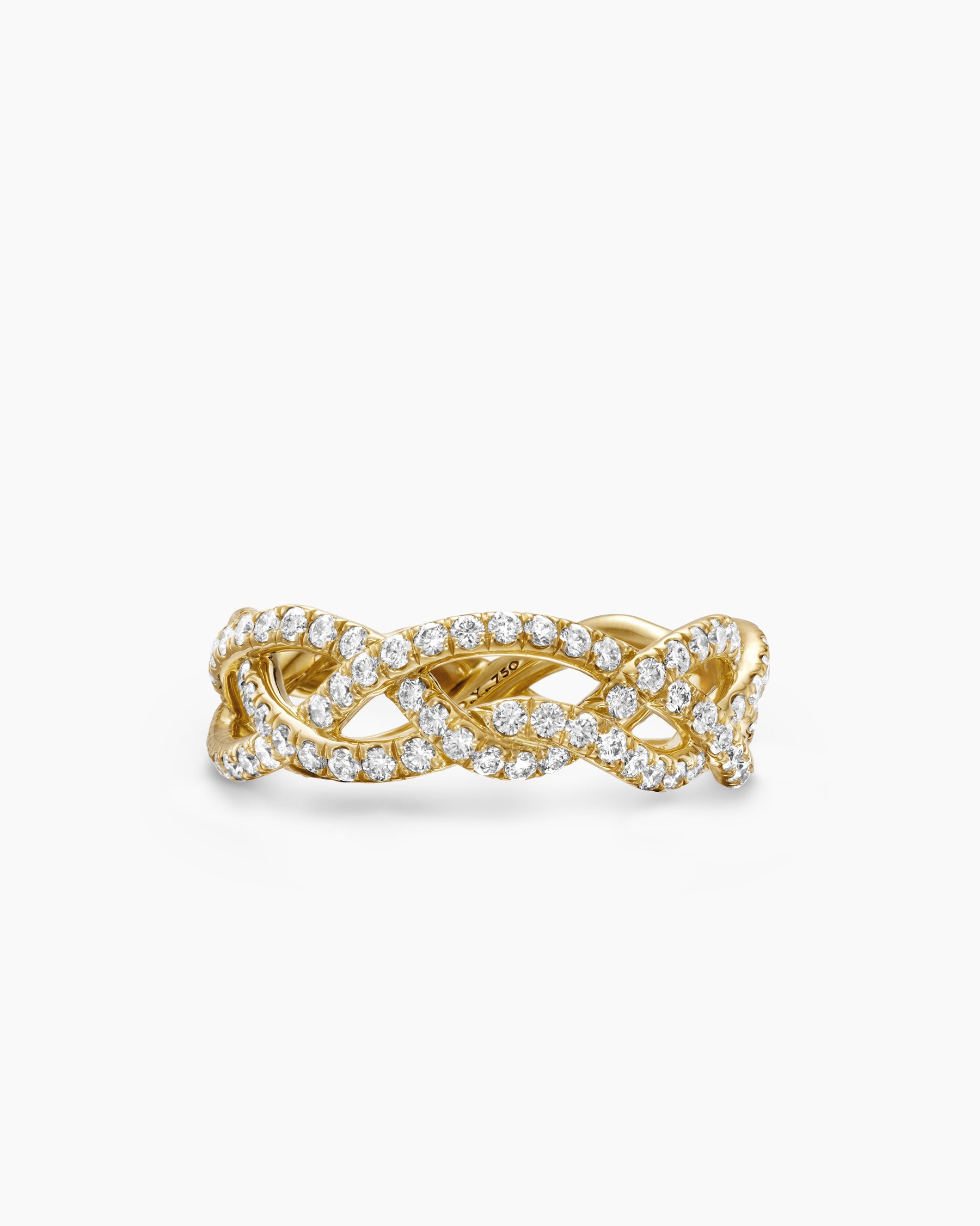 Wisteria Band Ring in 18K Yellow Gold with Diamonds, 7.3mm - Image 4