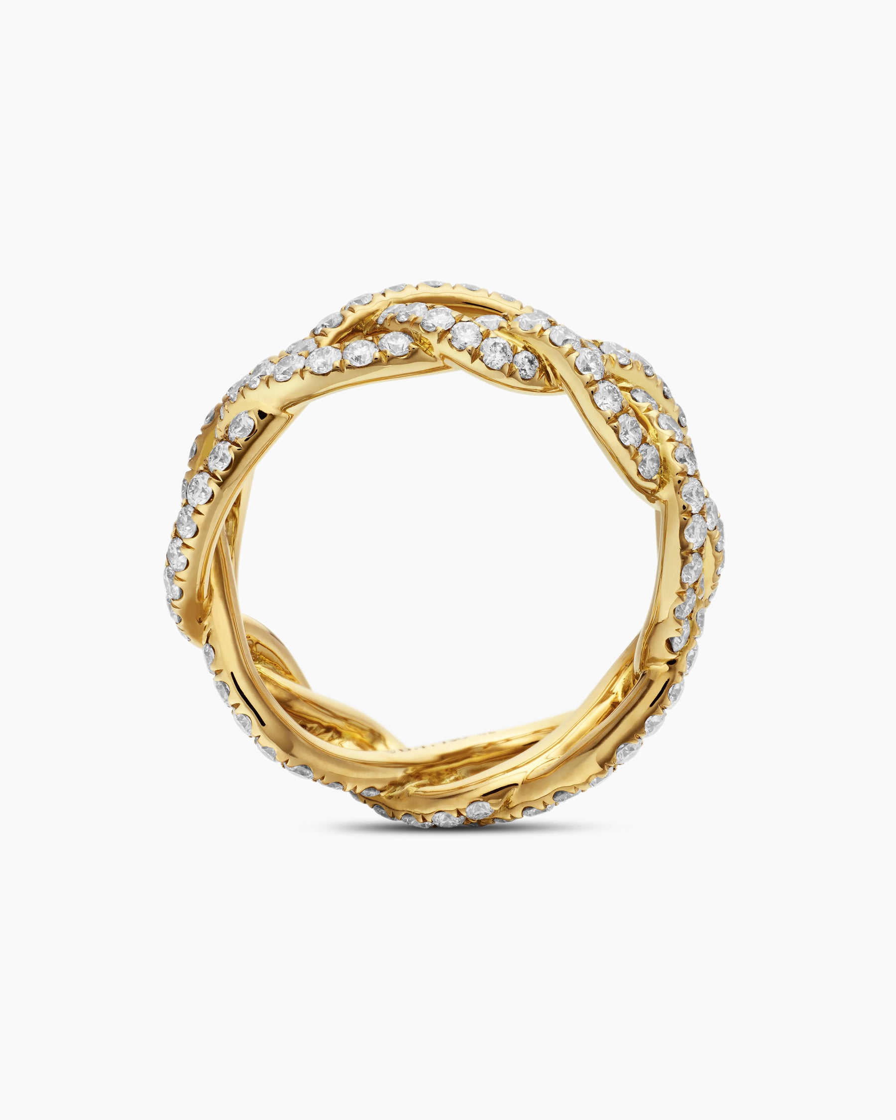 Wisteria Band Ring in 18K Yellow Gold with Diamonds, 7.3mm - Image 5
