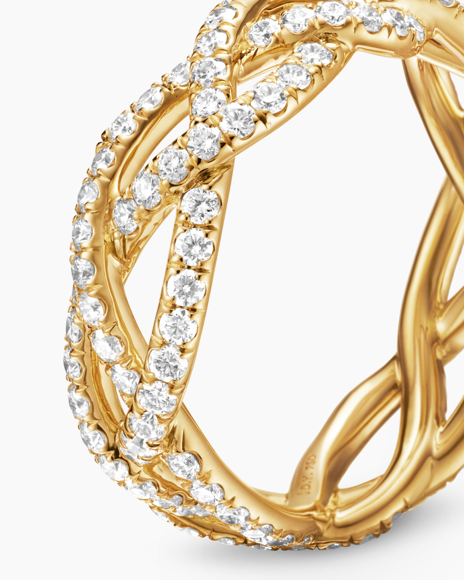 Wisteria Band Ring in 18K Yellow Gold with Diamonds, 7.3mm - Image 6