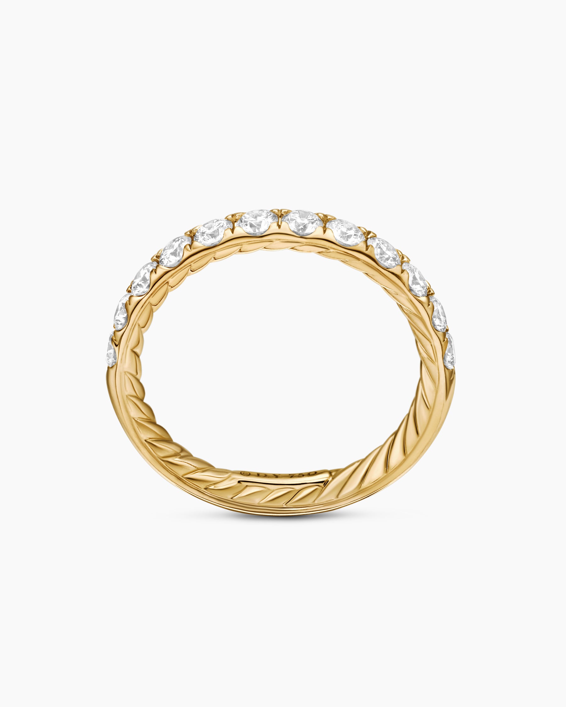 DY Eden Partway Band Ring in 18K Yellow Gold with Diamonds, 2.8mm - Image 5