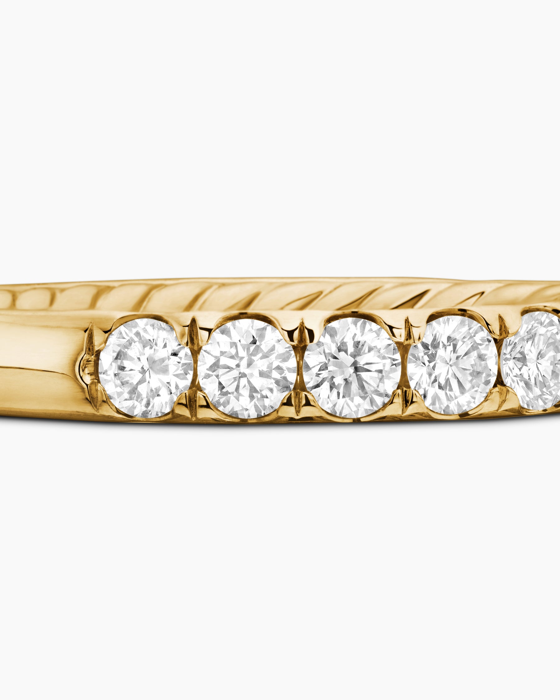 DY Eden Partway Band Ring in 18K Yellow Gold with Diamonds, 2.8mm - Image 7