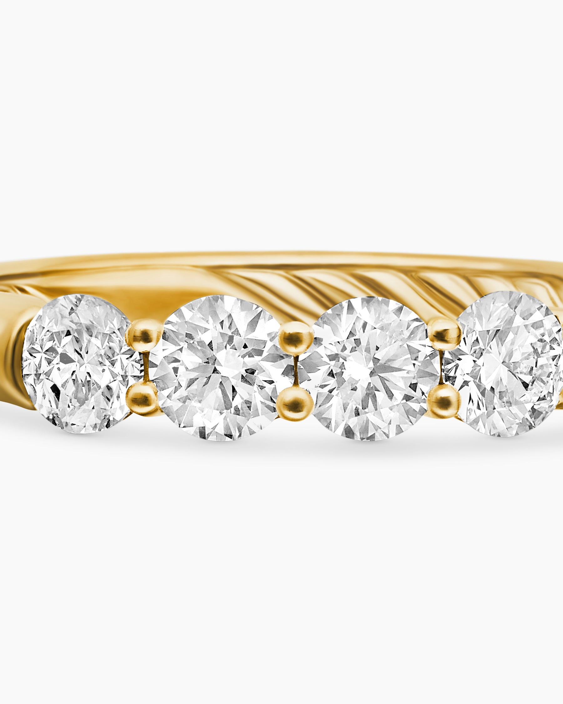 DY Eden Partway Band Ring in 18K Yellow Gold with Diamonds, 2.5mm - Image 7