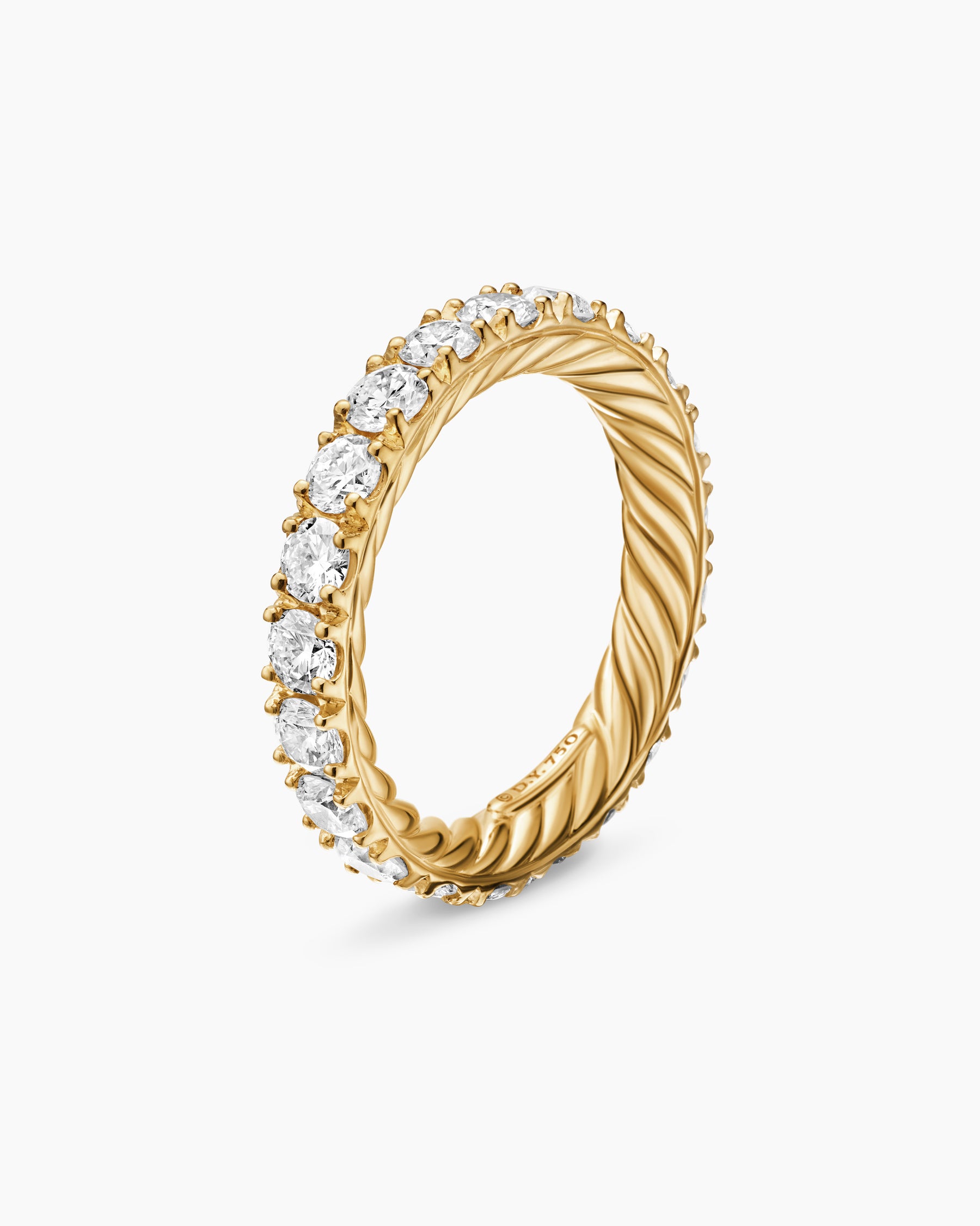 DY Eden Eternity Band Ring in 18K Yellow Gold with Diamonds, 3.2mm - Image 3