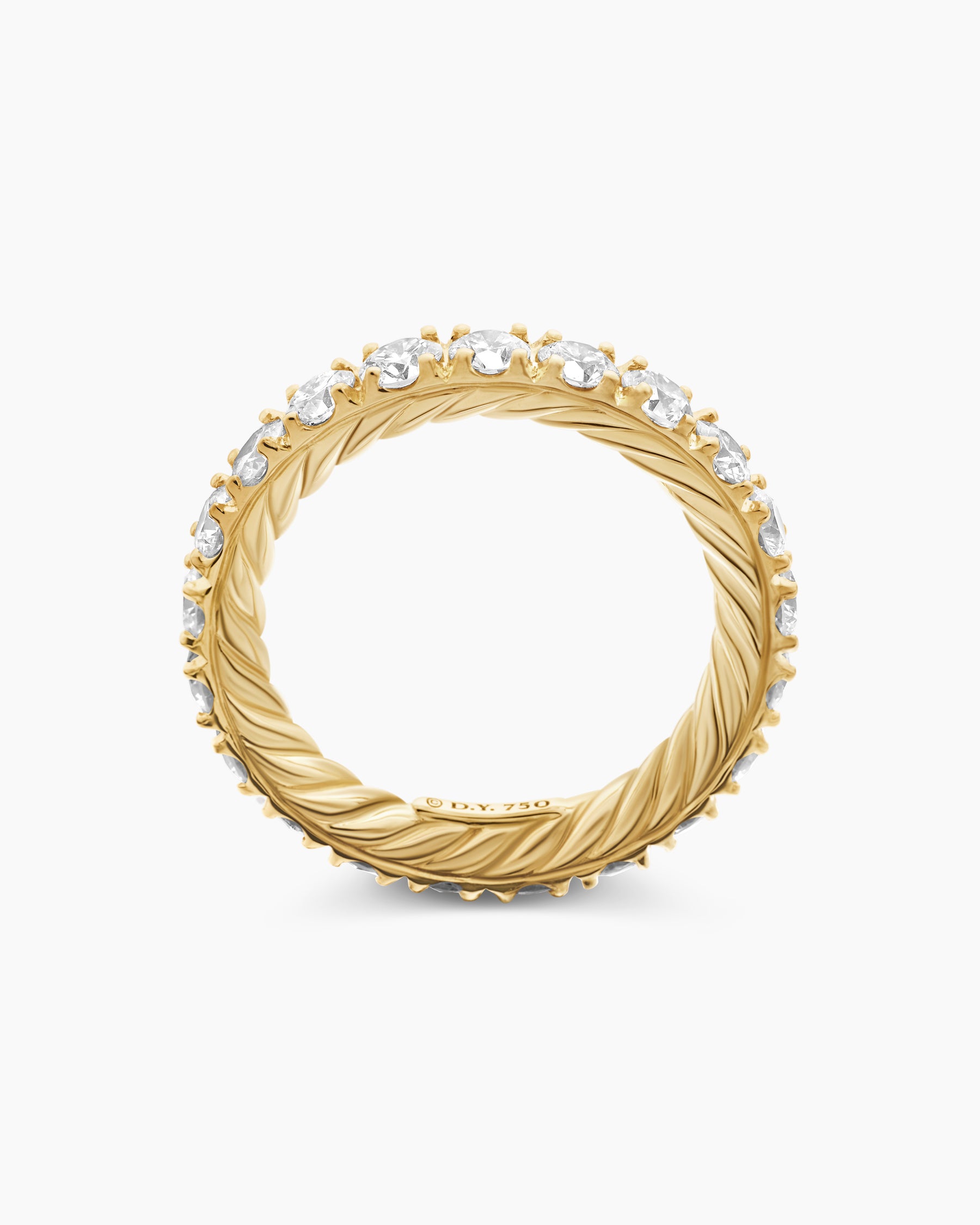 DY Eden Eternity Band Ring in 18K Yellow Gold with Diamonds, 3.2mm - Image 5