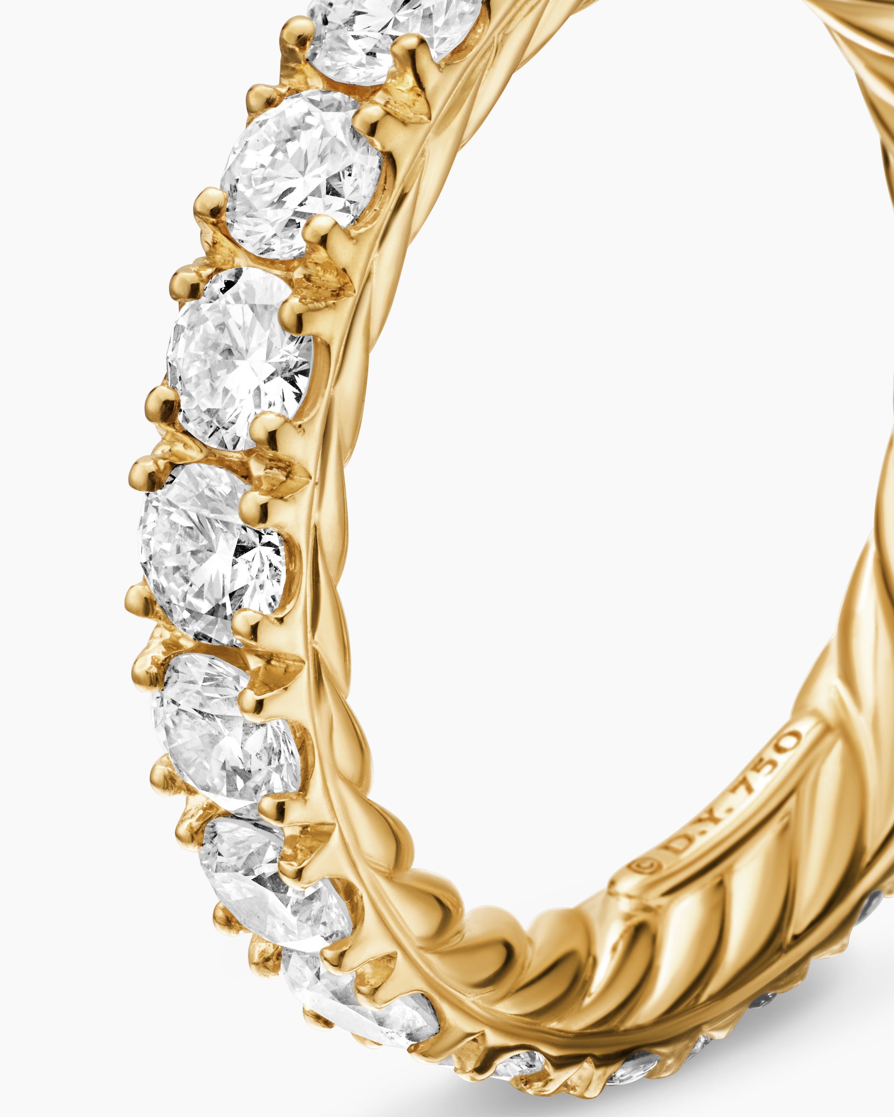 DY Eden Eternity Band Ring in 18K Yellow Gold with Diamonds, 3.2mm - Image 6